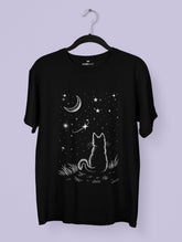 Moonlit Cat – Premium Tee – Artistic Premium Cotton Tee by Vedawear