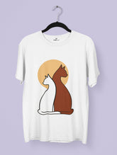 Twin Cats Harmony – Premium Tee – Artistic Premium Cotton Tee by Vedawear