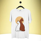 Twin Cats Harmony – Premium Tee – Artistic Premium Cotton Tee by Vedawear