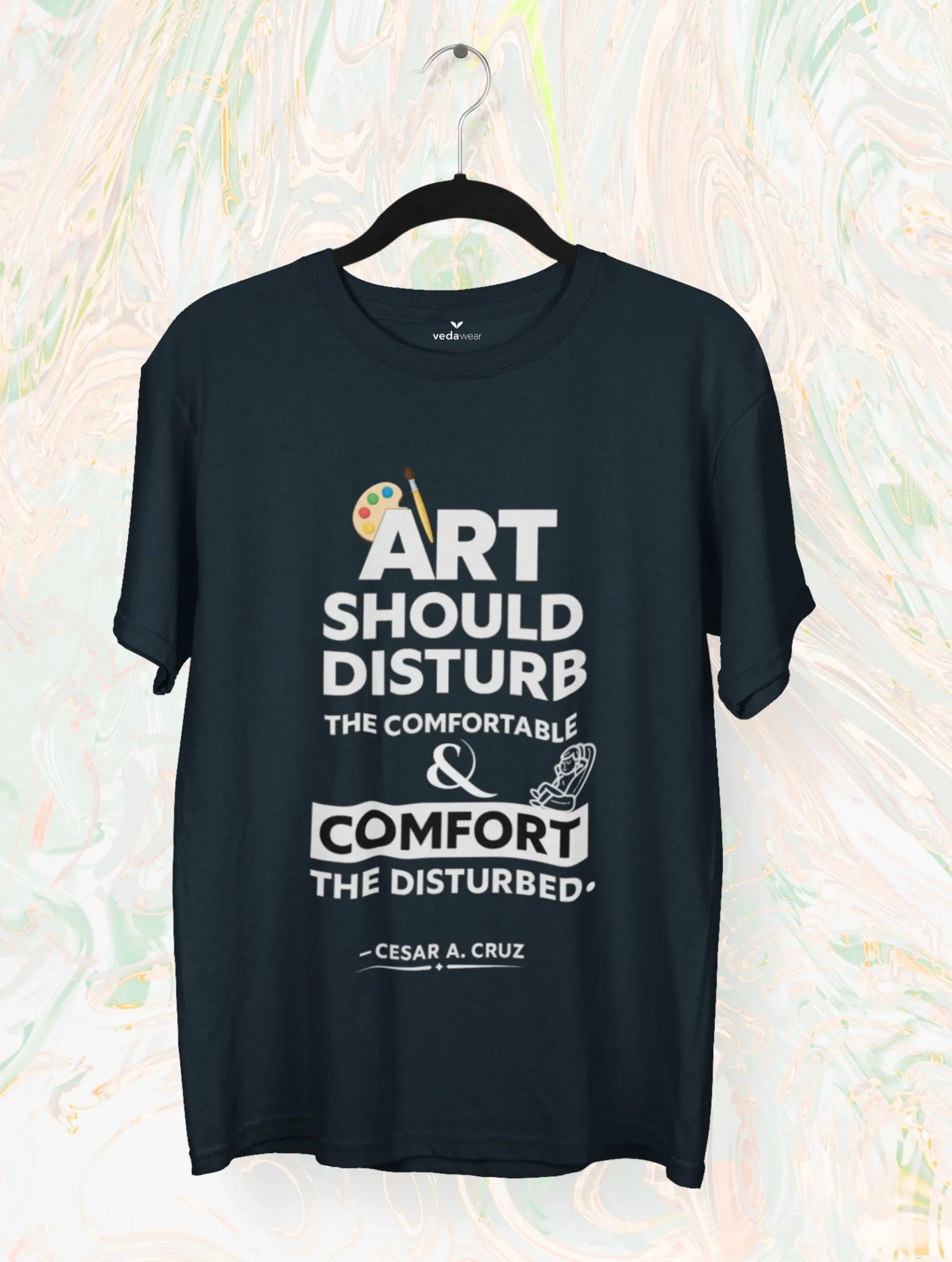 “Art Should Disturb – Bold Premium Tee – Artistic Premium Cotton Tee by Vedawear 