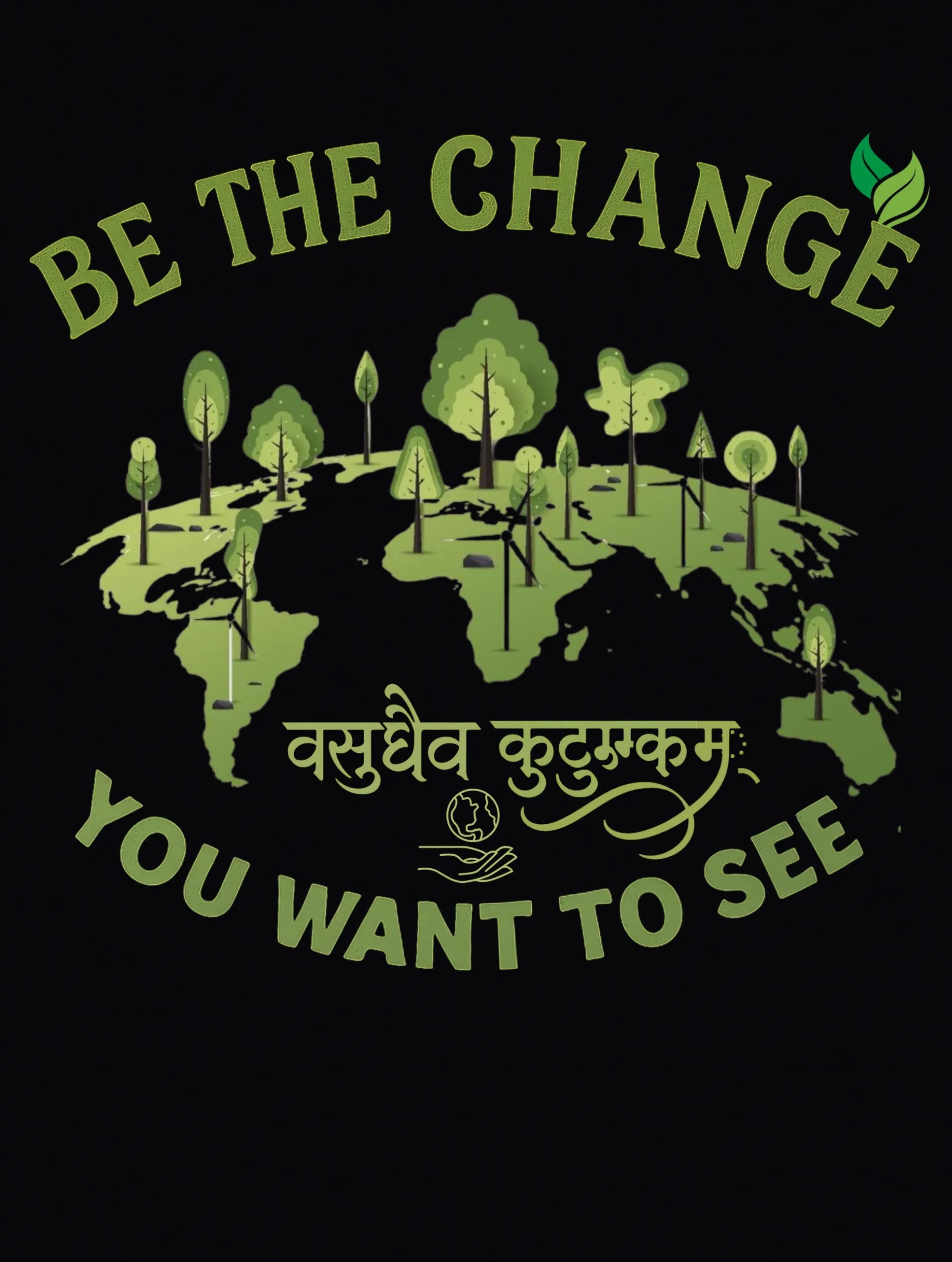 Be The Change – Premium Eco-Warrior Tee – Artistic Premium Cotton Tee by Vedawear 
