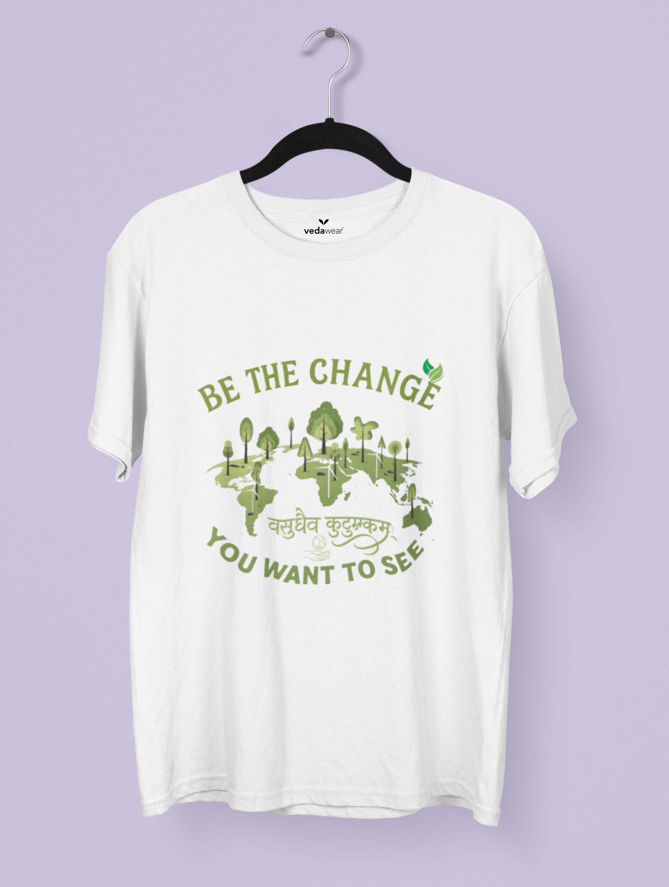 Be The Change – Premium Eco-Warrior Tee – Artistic Premium Cotton Tee by Vedawear 