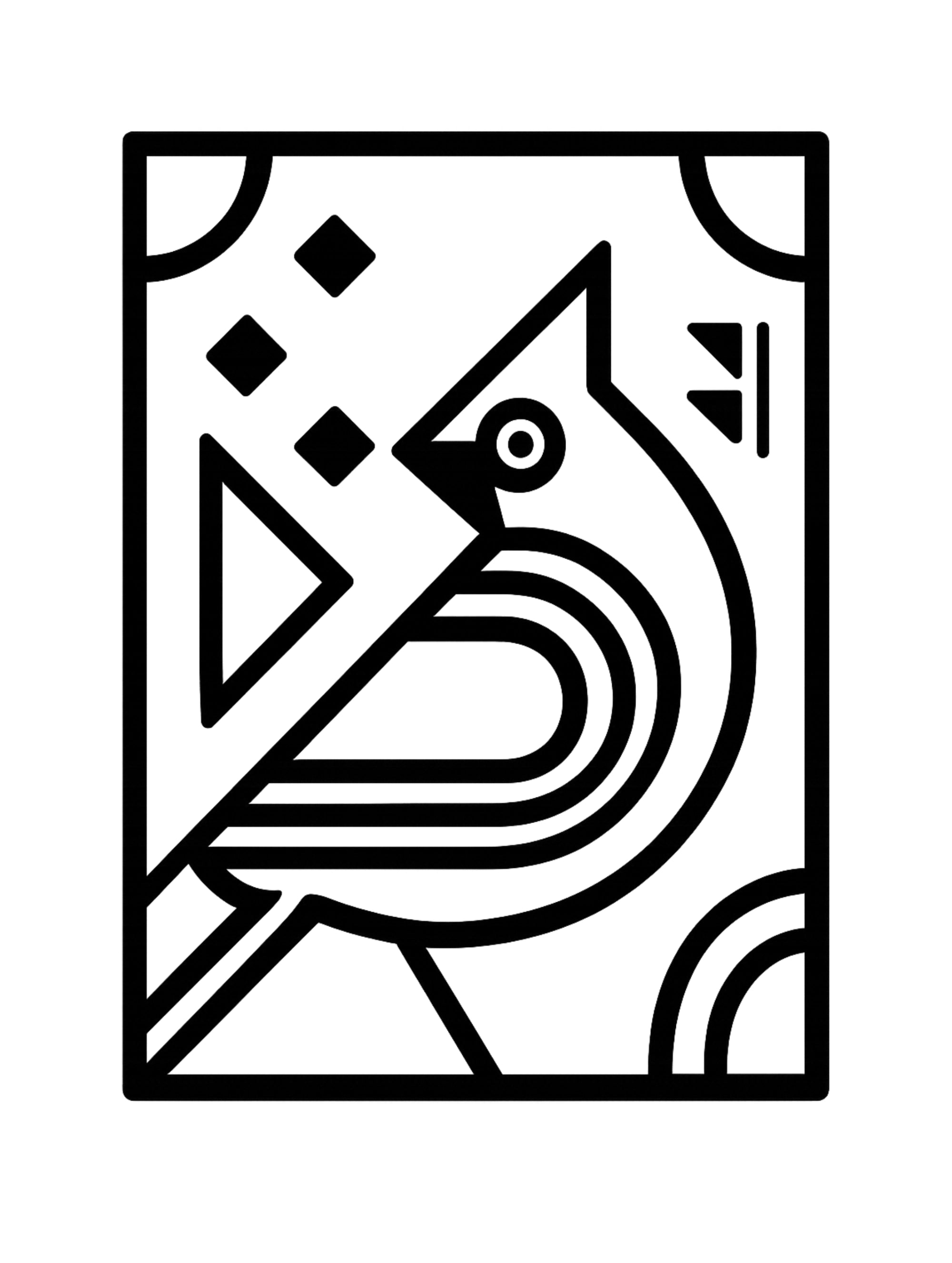 Cubist Bird – Premium Tee – Artistic Premium Cotton Tee by Vedawear 