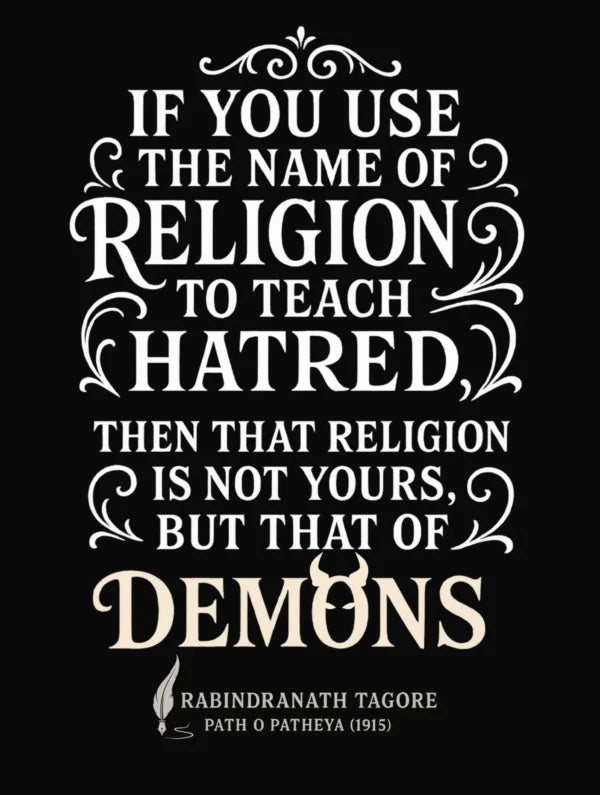 Demons – Tagore Premium Quote Tee – Artistic Premium Cotton Tee by Vedawear 