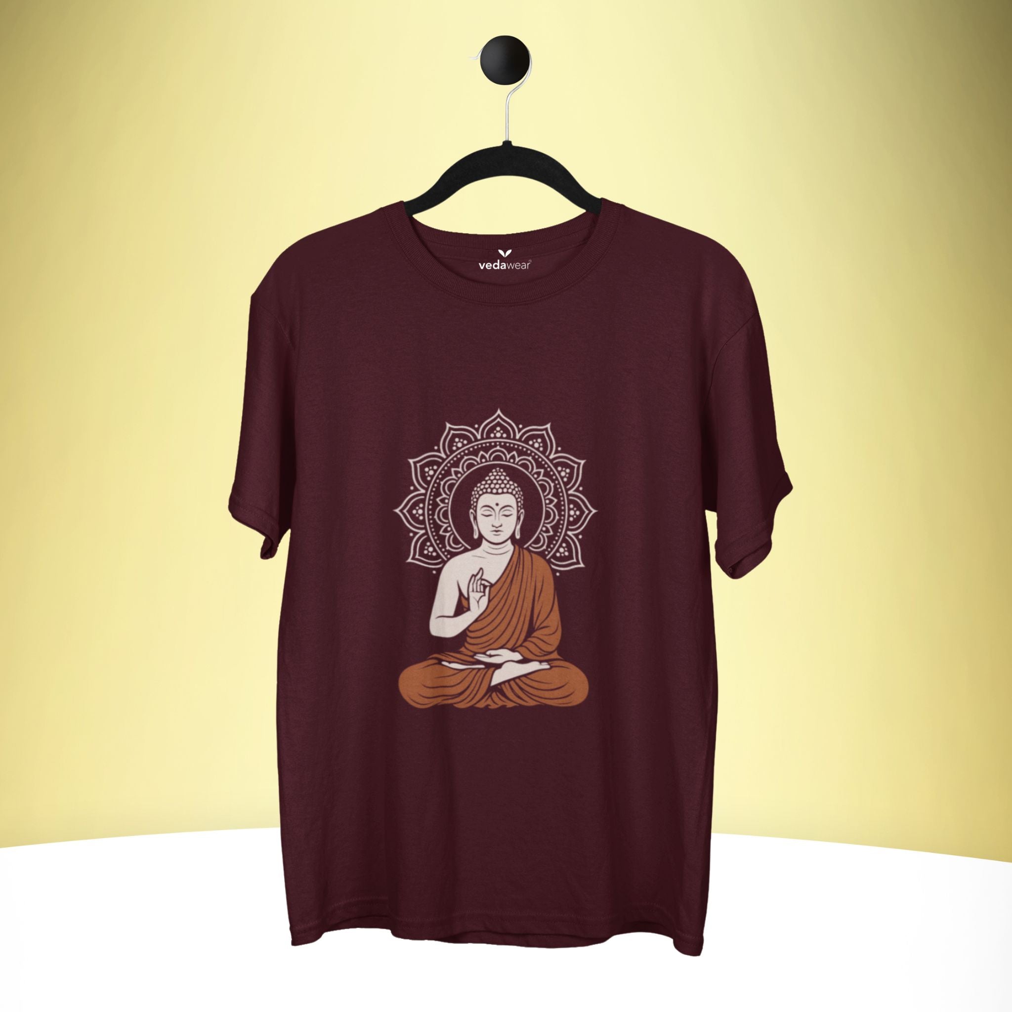“Divine Calm Buddha” Tee – Artistic Premium Cotton Tee by Vedawear India 