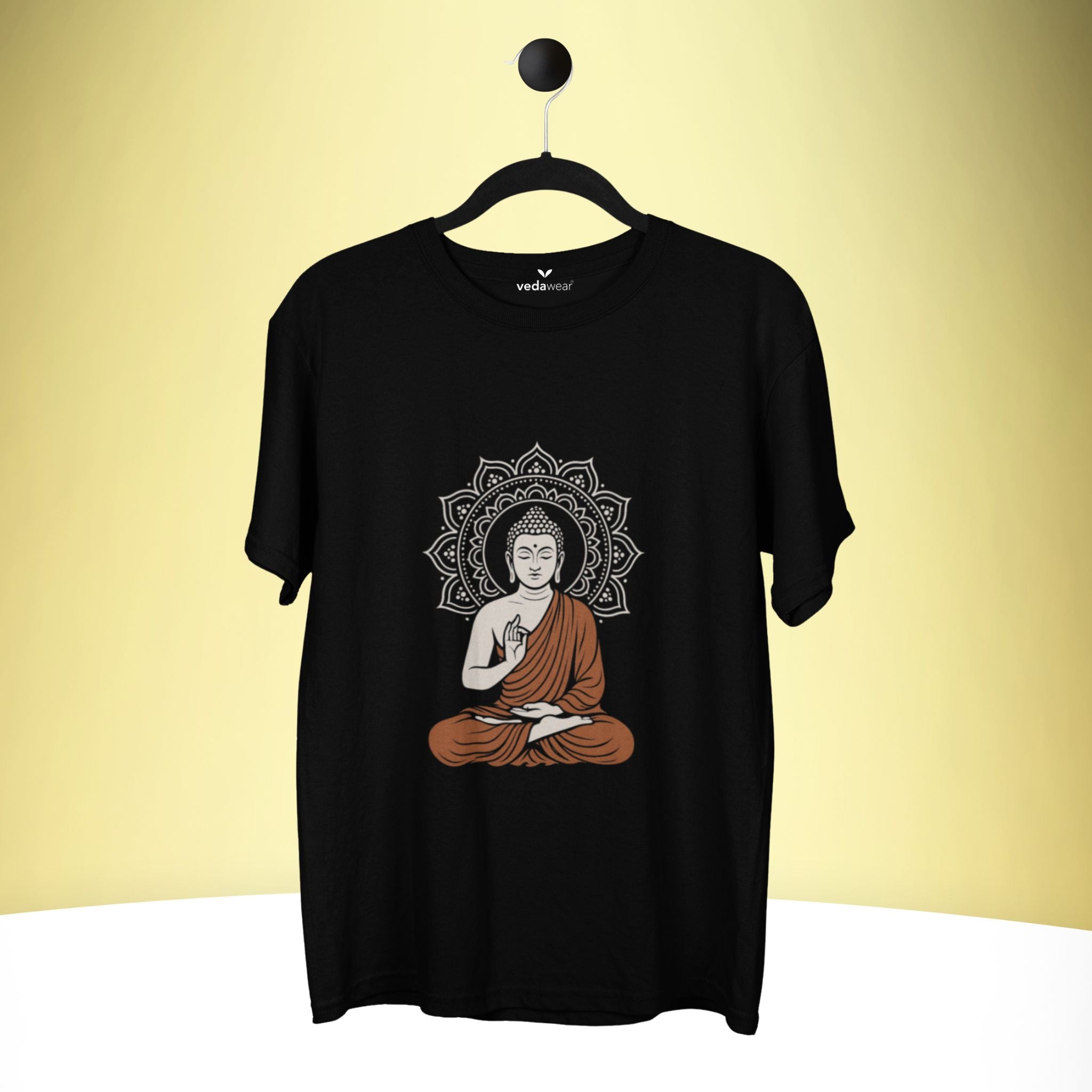 “Divine Calm Buddha” Tee – Artistic Premium Cotton Tee by Vedawear India 
