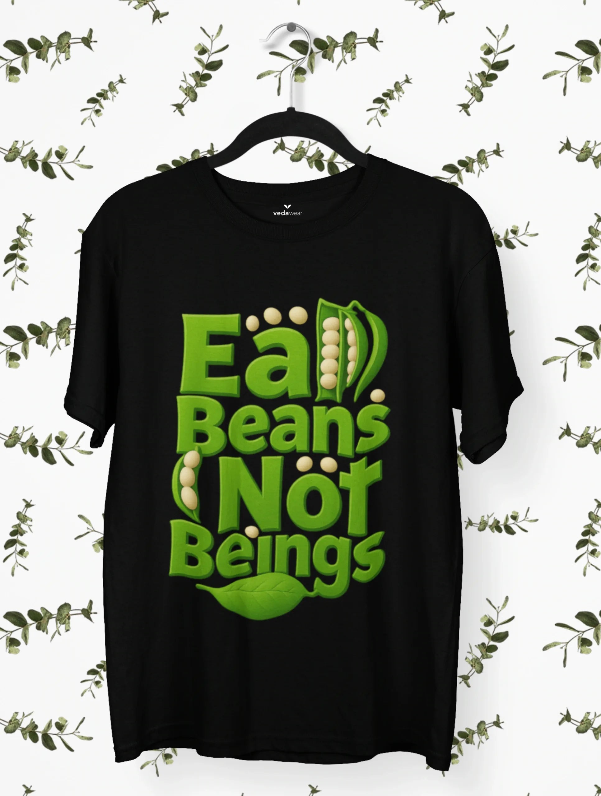 Eat Beans– Vegan Statement Premium Tee – Artistic Premium Cotton Tee by Vedawear 