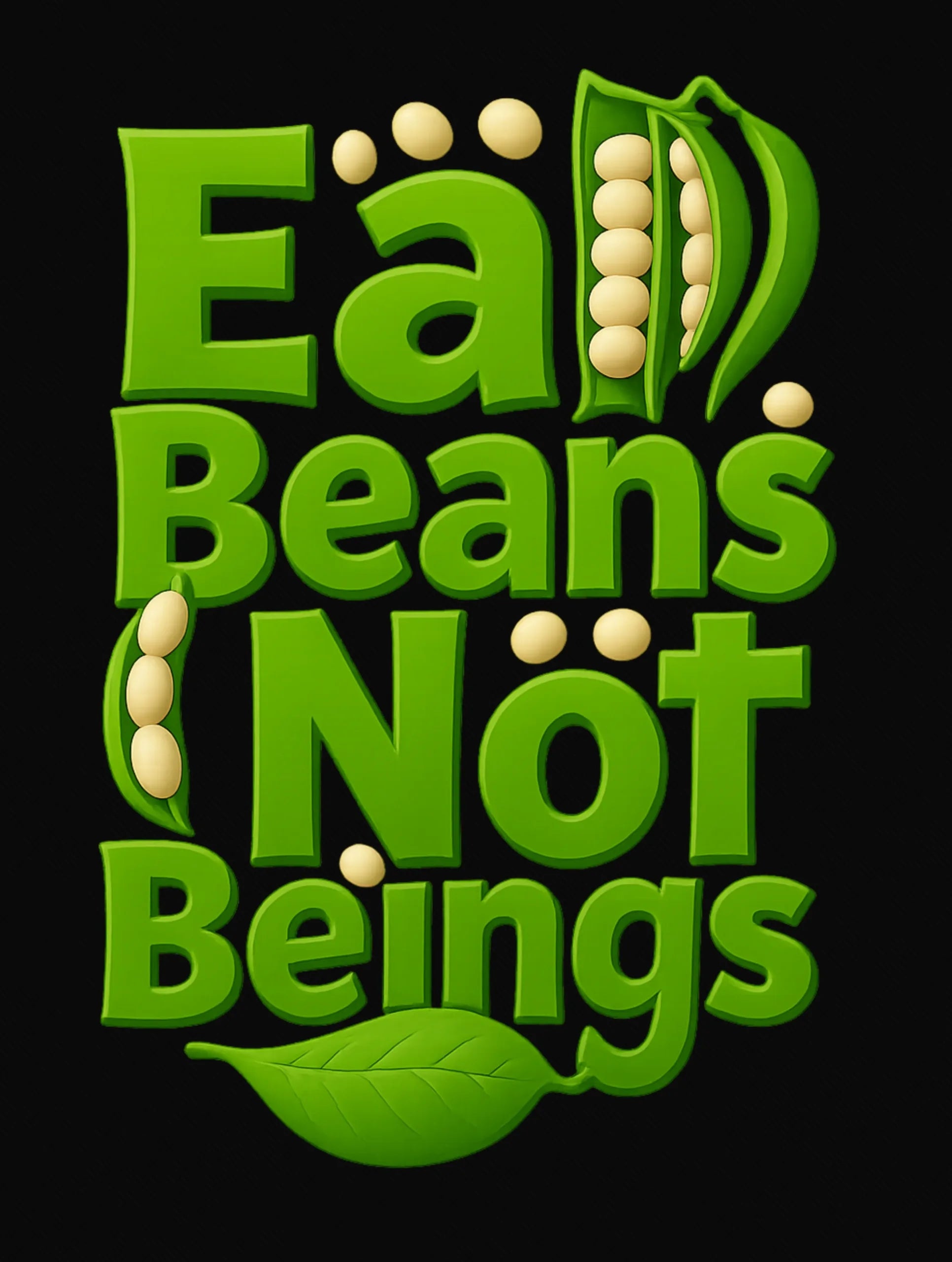 Eat Beans– Vegan Statement Premium Tee – Artistic Premium Cotton Tee by Vedawear 