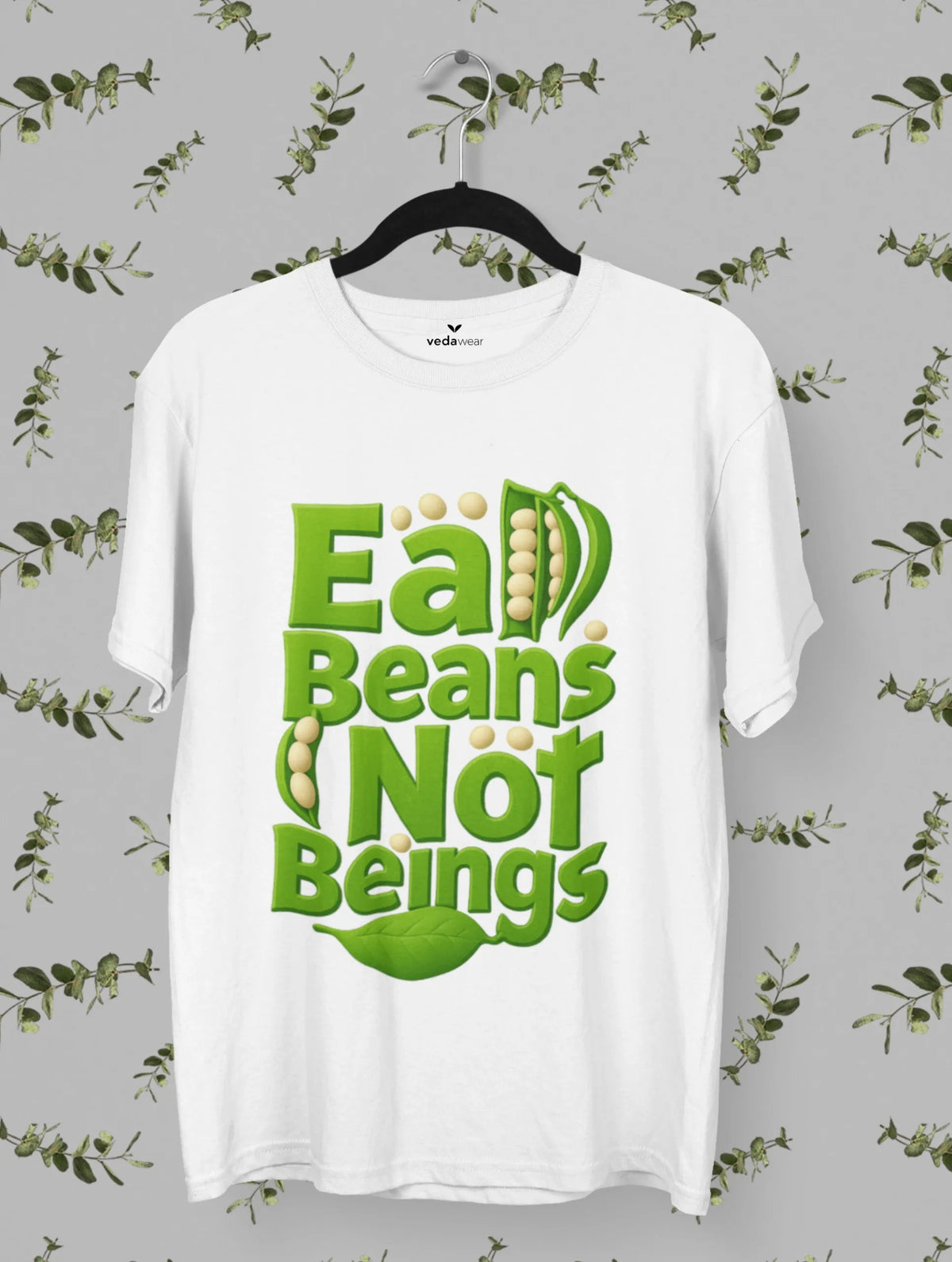 Eat Beans– Vegan Statement Premium Tee – Artistic Premium Cotton Tee by Vedawear 