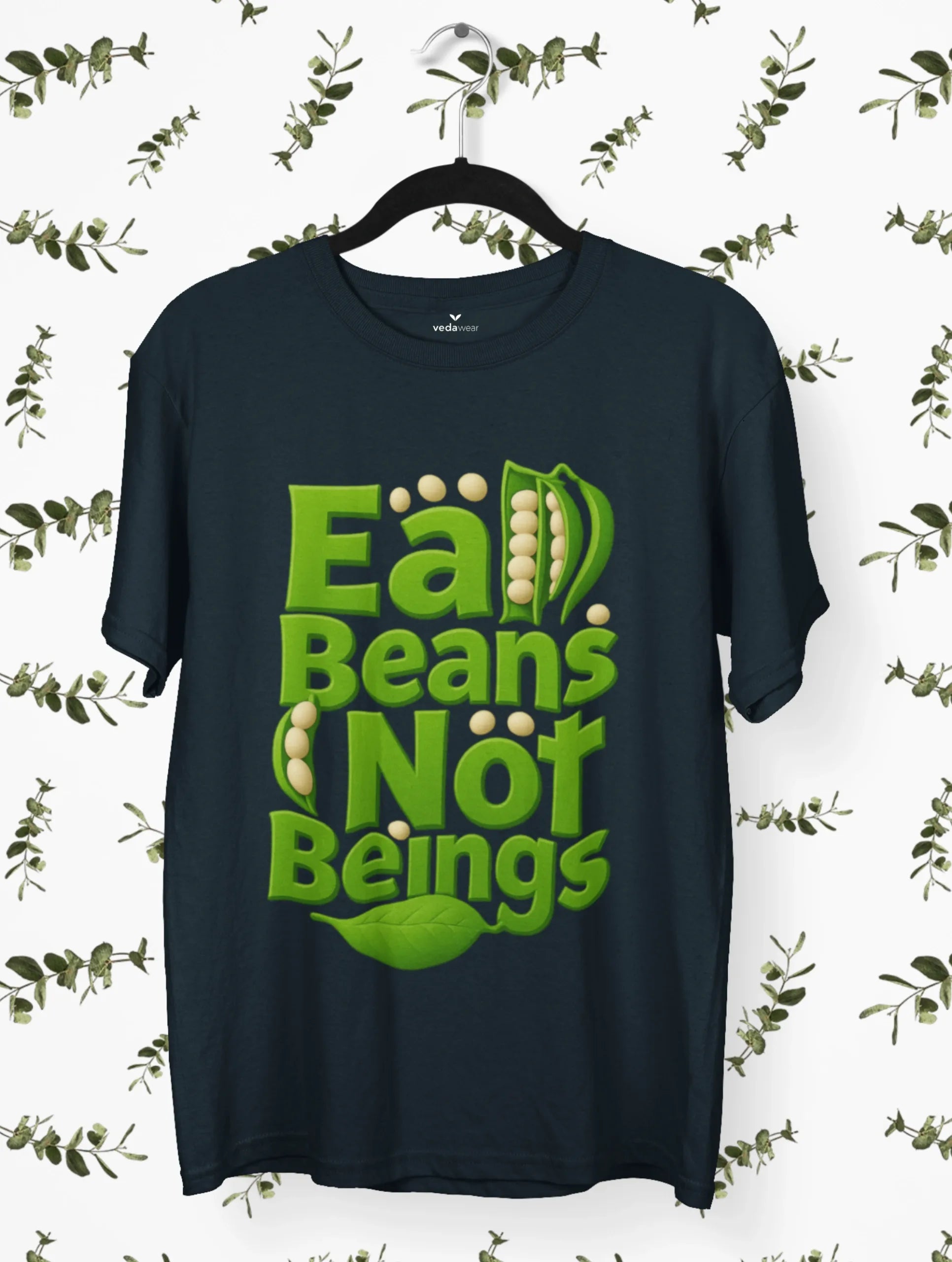 Eat Beans– Vegan Statement Premium Tee – Artistic Premium Cotton Tee by Vedawear 