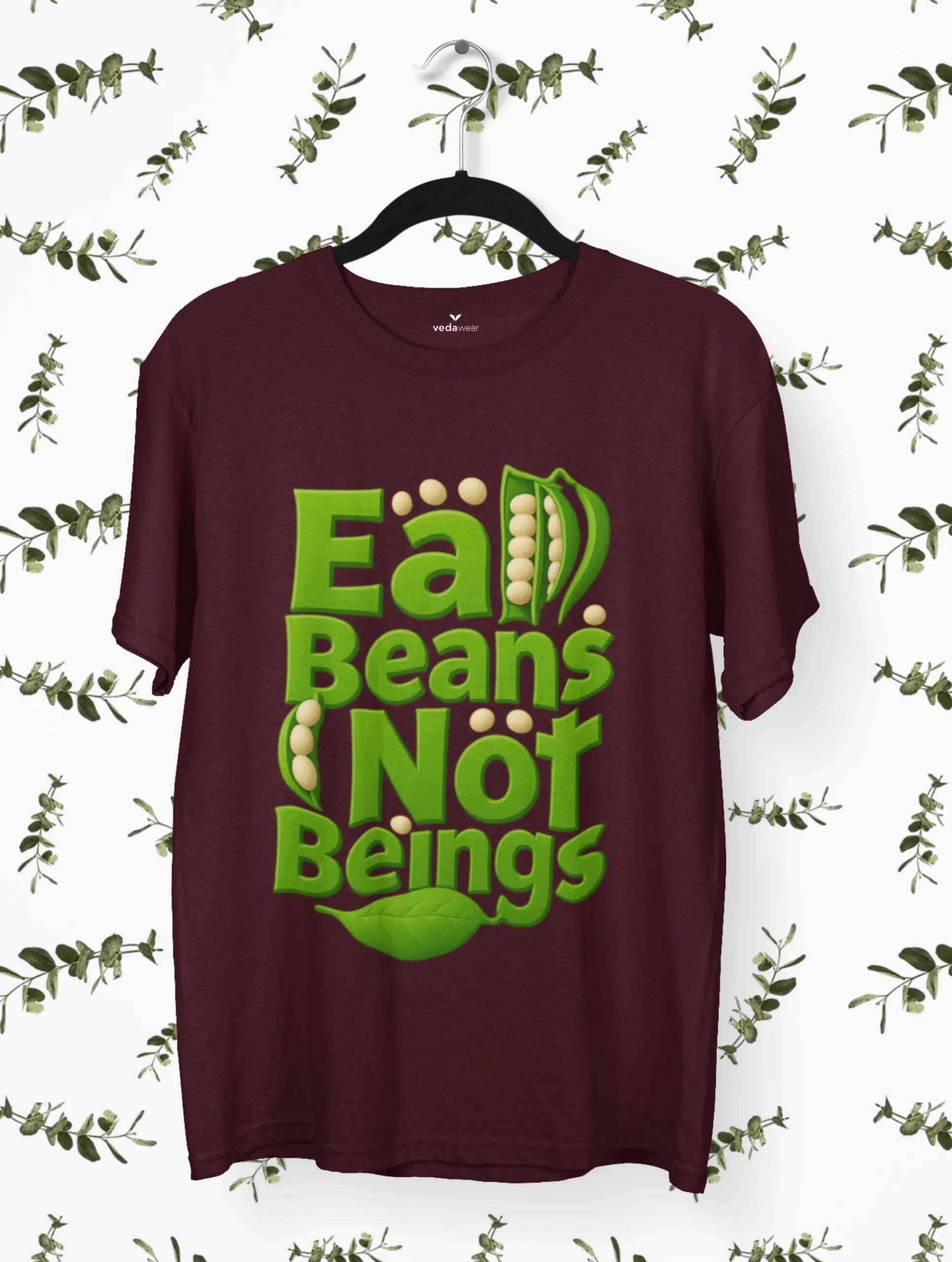 Eat Beans– Vegan Statement Premium Tee – Artistic Premium Cotton Tee by Vedawear 