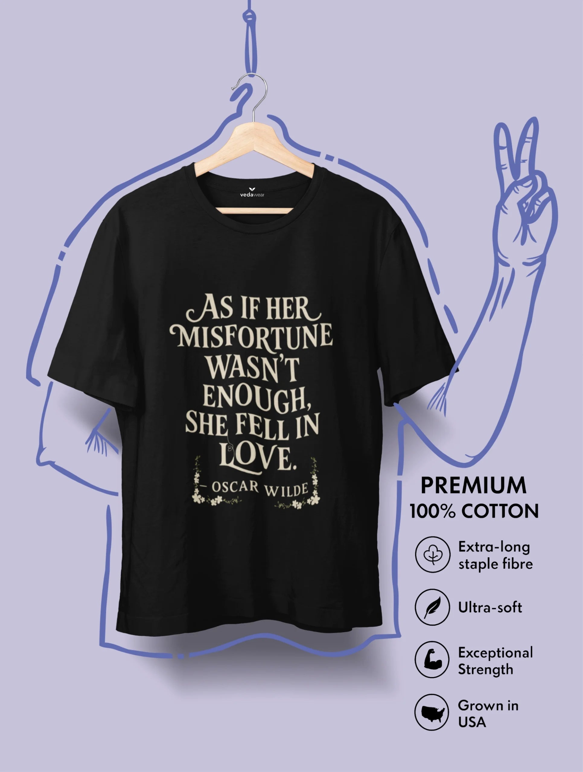 Fell in Love – Oscar Wilde Premium Tee – Artistic Premium Cotton Tee by Vedawear 