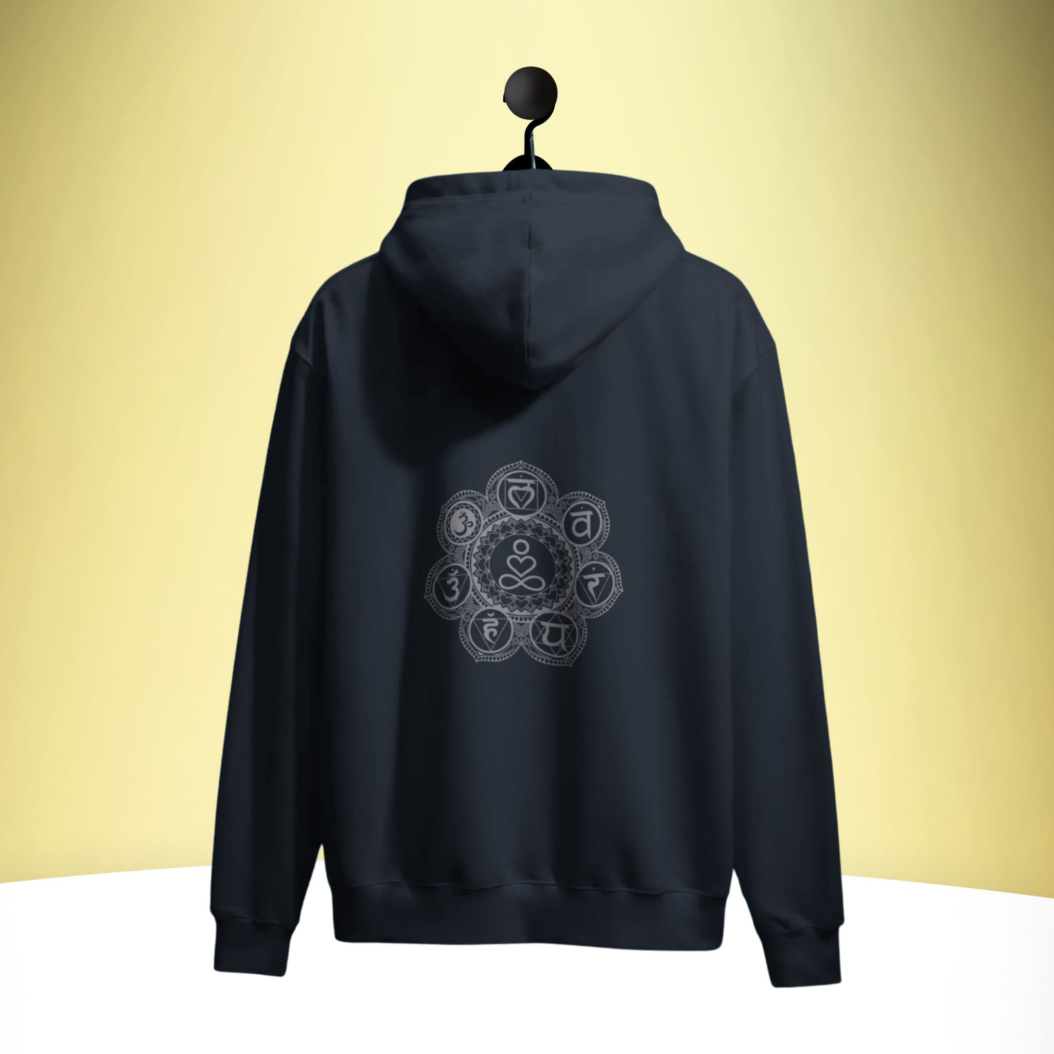 'Mystic Om & Chakra Energy' Premium Hoodie – Artistic Premium Cotton Tee by Vedawear India 