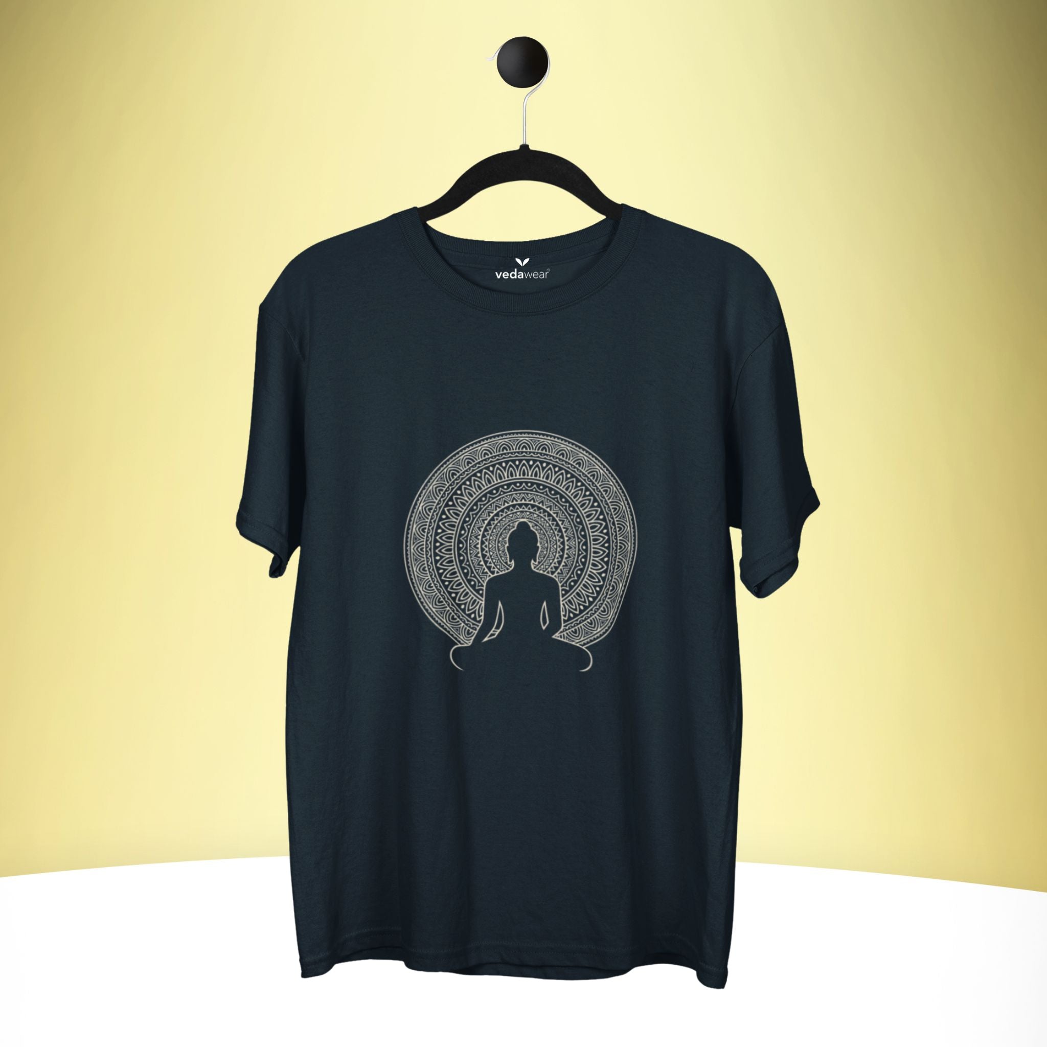 ‘Meditative Aura Energy’ Buddha Tee – Artistic Premium Cotton Tee by Vedawear India 