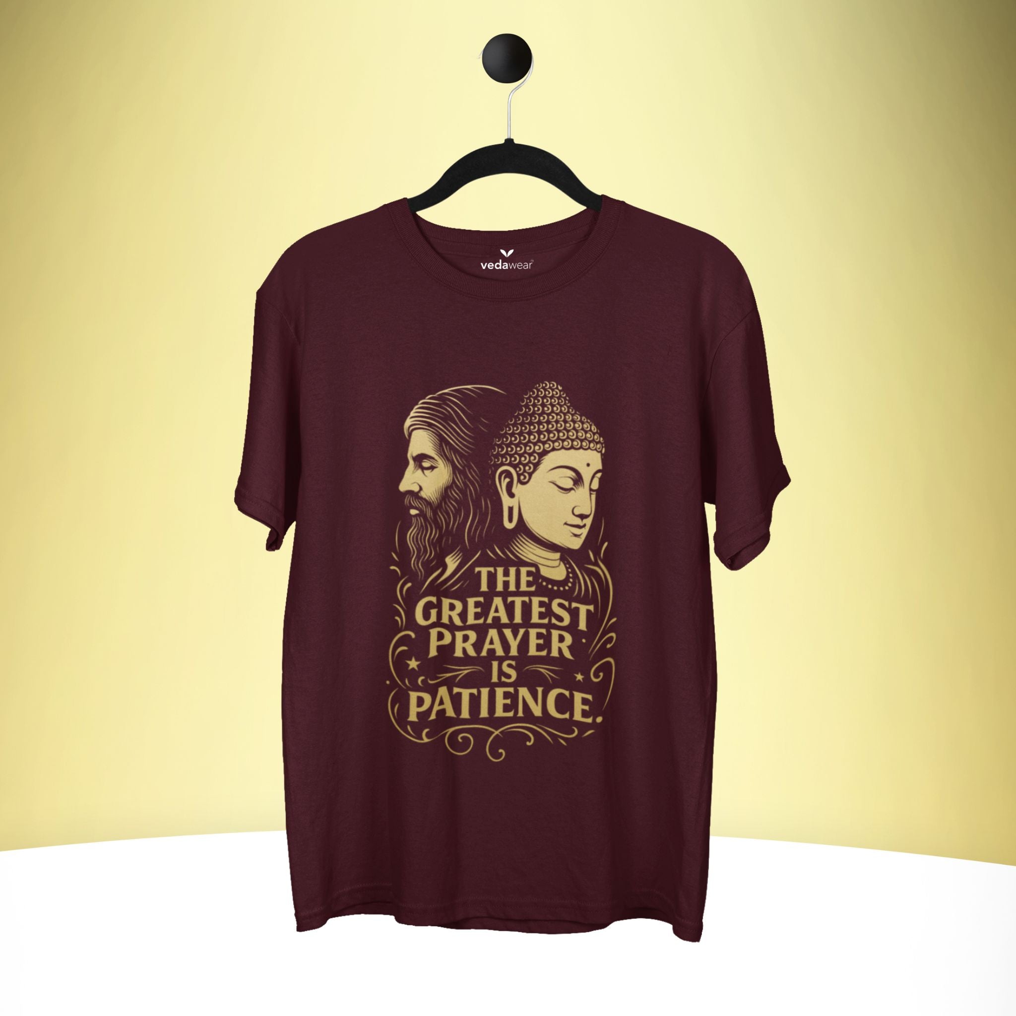 The Greatest Prayer – Kabir & Buddha Premium Tee – Artistic Premium Cotton Tee by Vedawear  