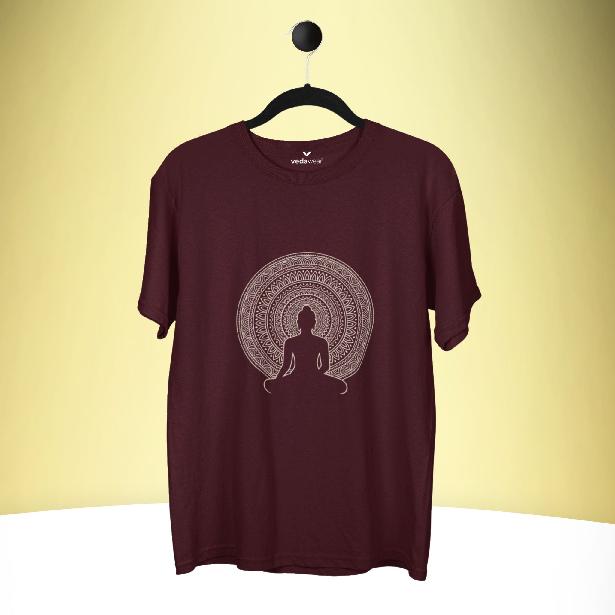 ‘Meditative Aura Energy’ Buddha Tee – Artistic Premium Cotton Tee by Vedawear India 