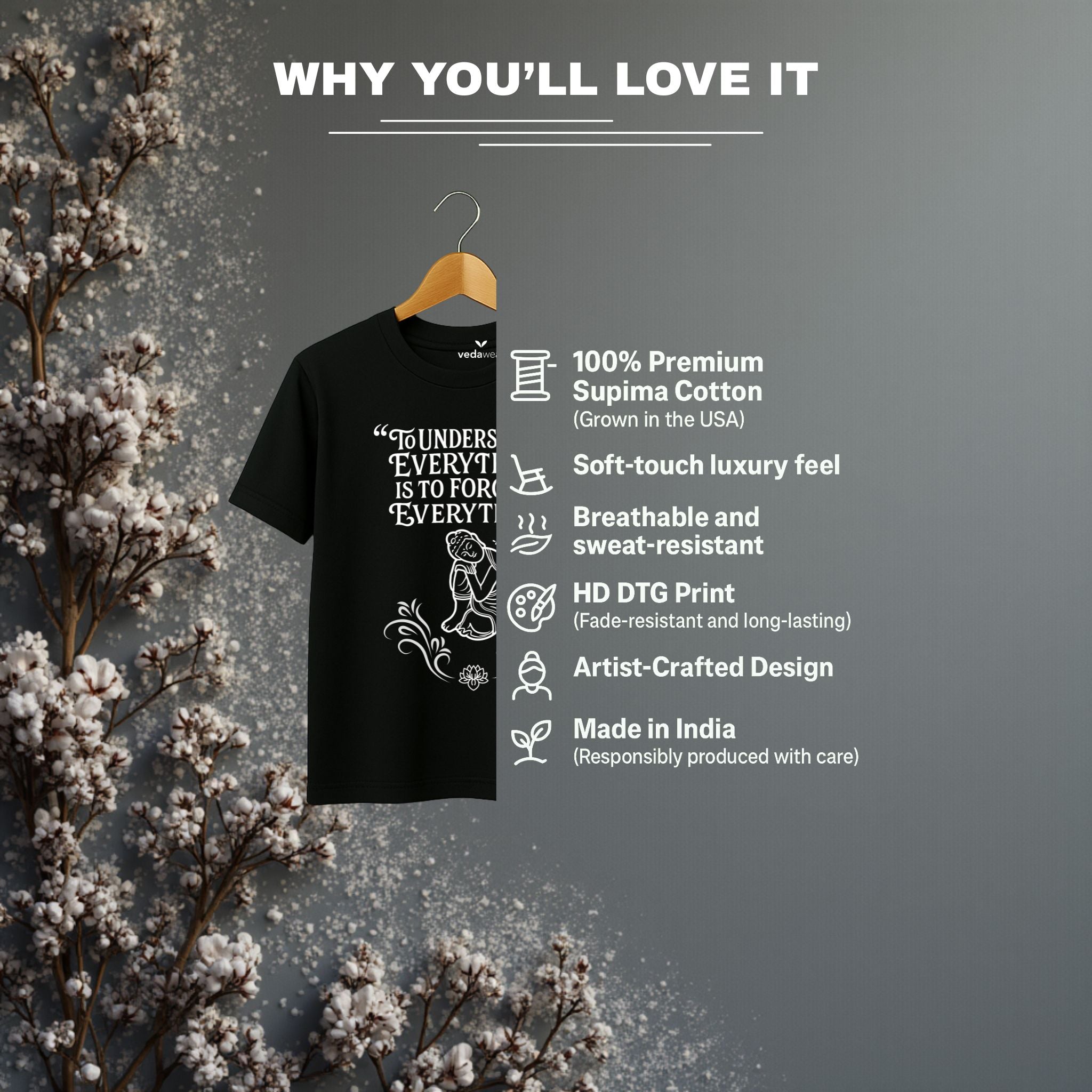 Forgive – Spiritual Wisdom Premium Tee – Artistic Premium Cotton Tee by Vedawear  
