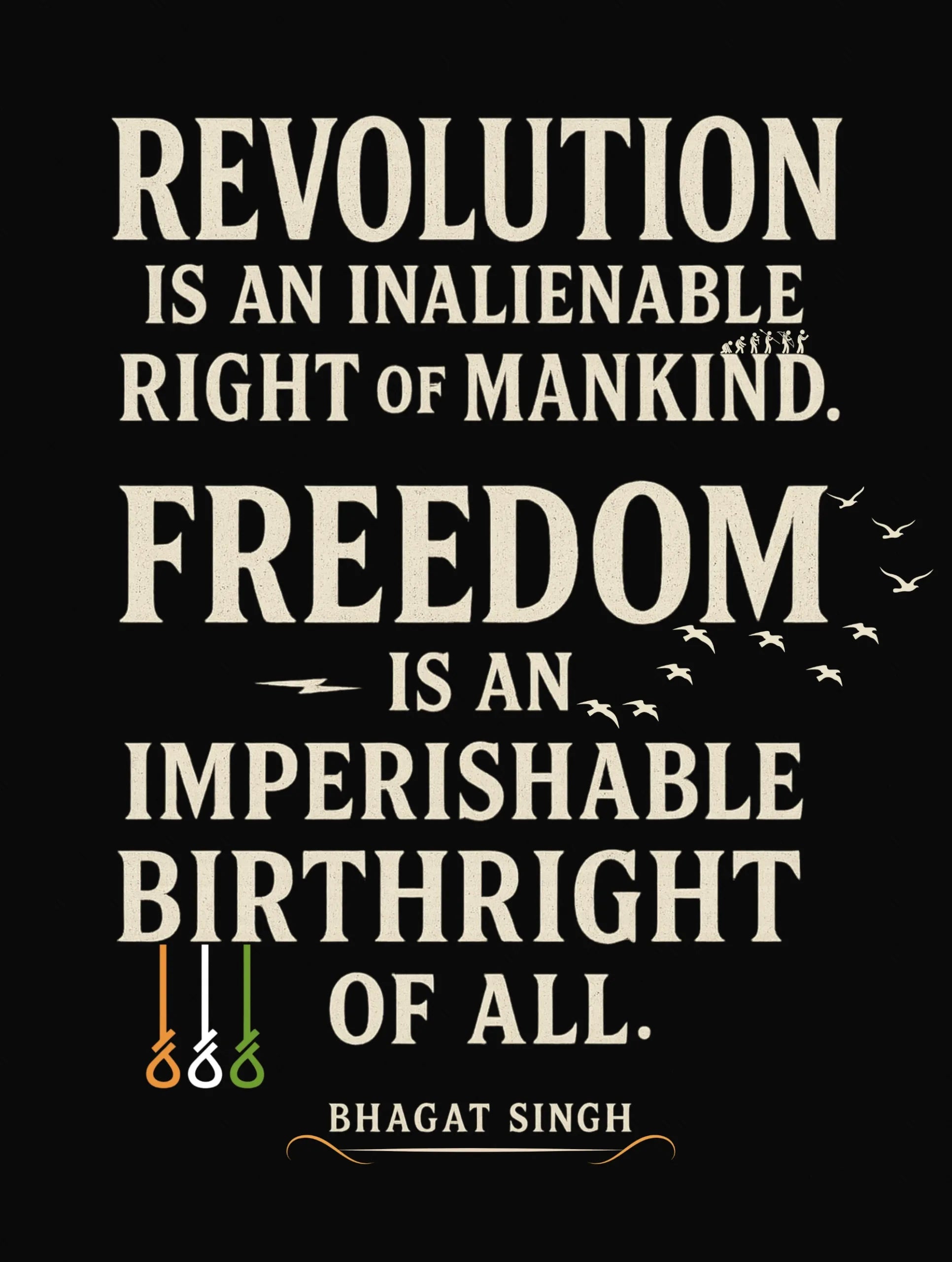 Freedom – Bhagat Singh Premium Tee – Artistic Premium Cotton Tee by Vedawear 