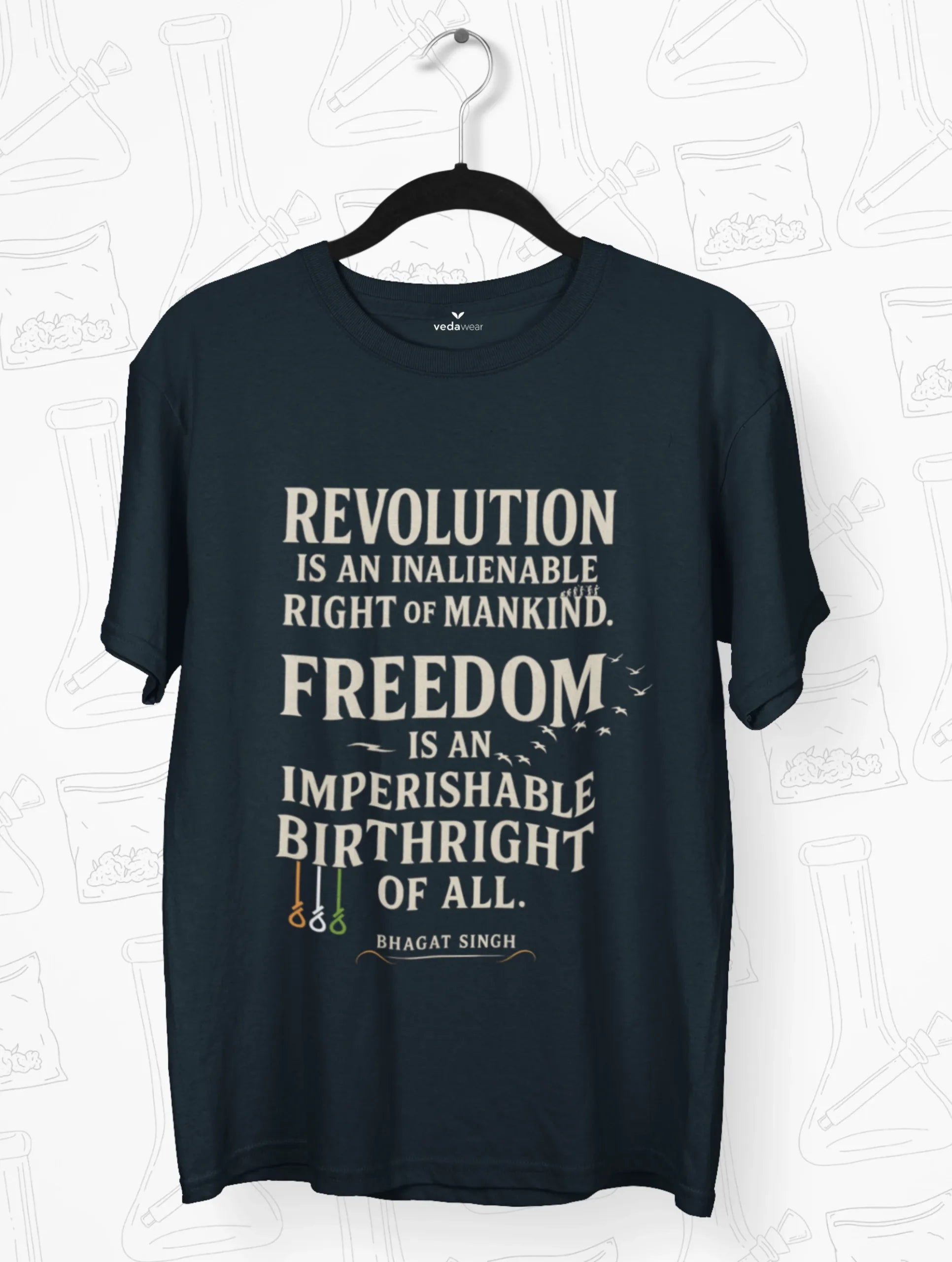 Freedom – Bhagat Singh Premium Tee – Artistic Premium Cotton Tee by Vedawear 
