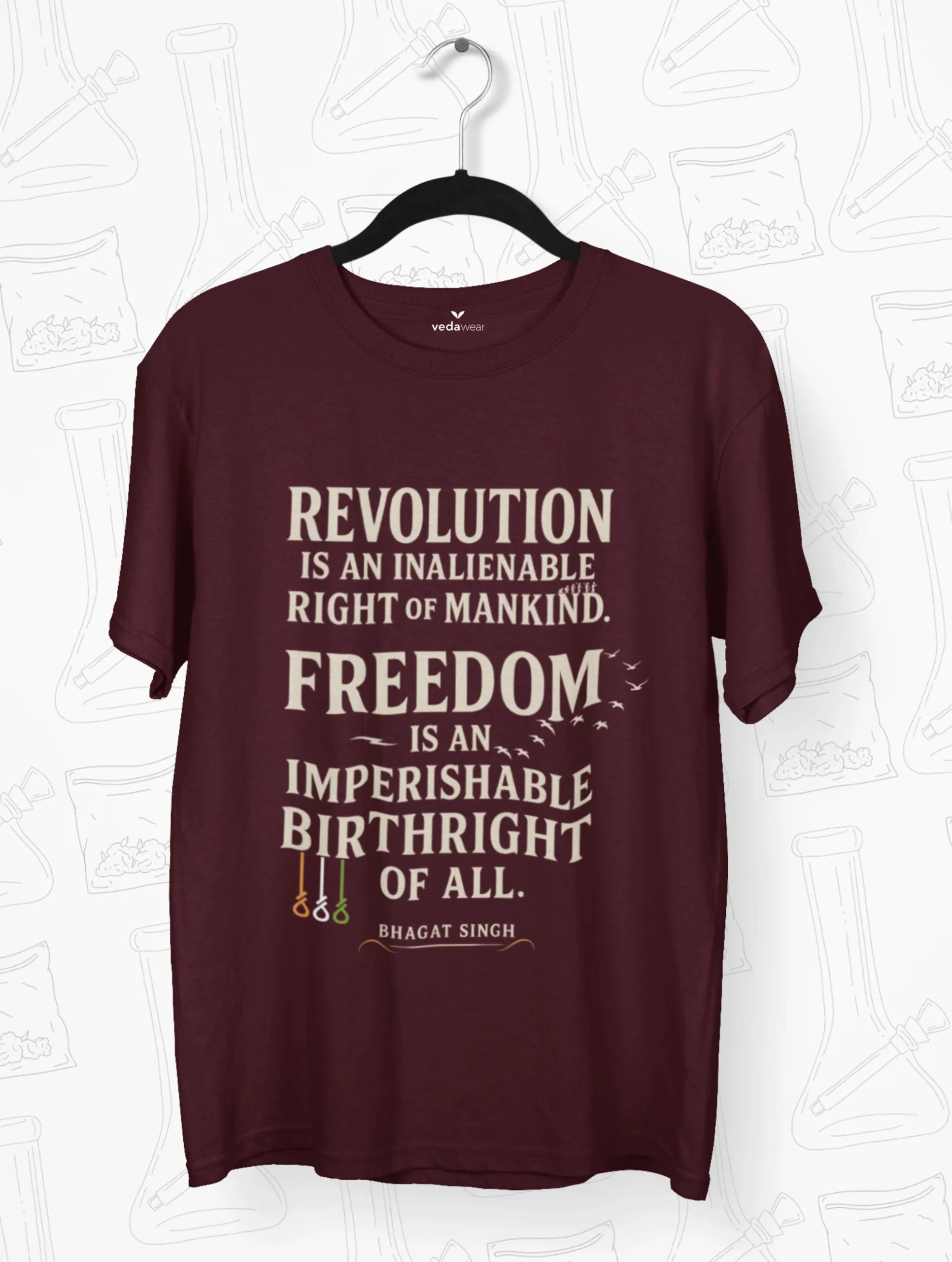 Freedom – Bhagat Singh Premium Tee – Artistic Premium Cotton Tee by Vedawear 