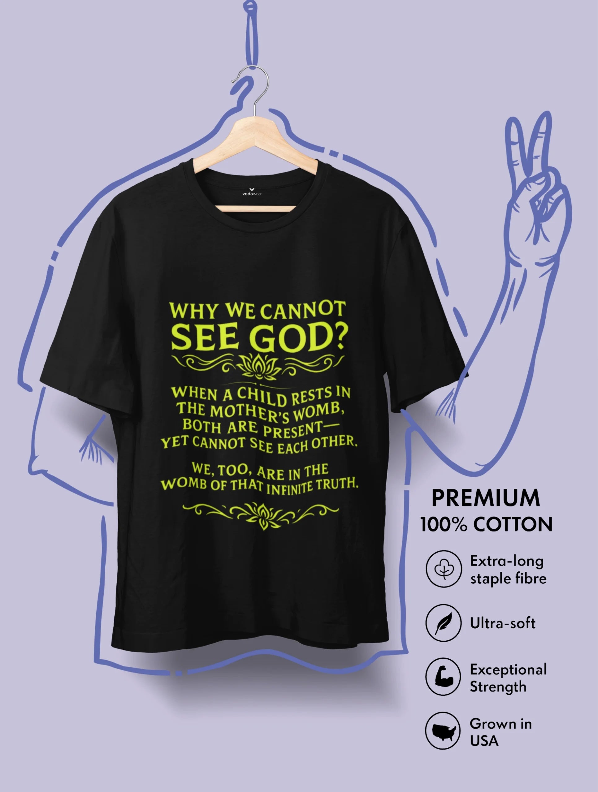 God – Premium Spiritual Wisdom Tee – Artistic Premium Cotton Tee by Vedawear 