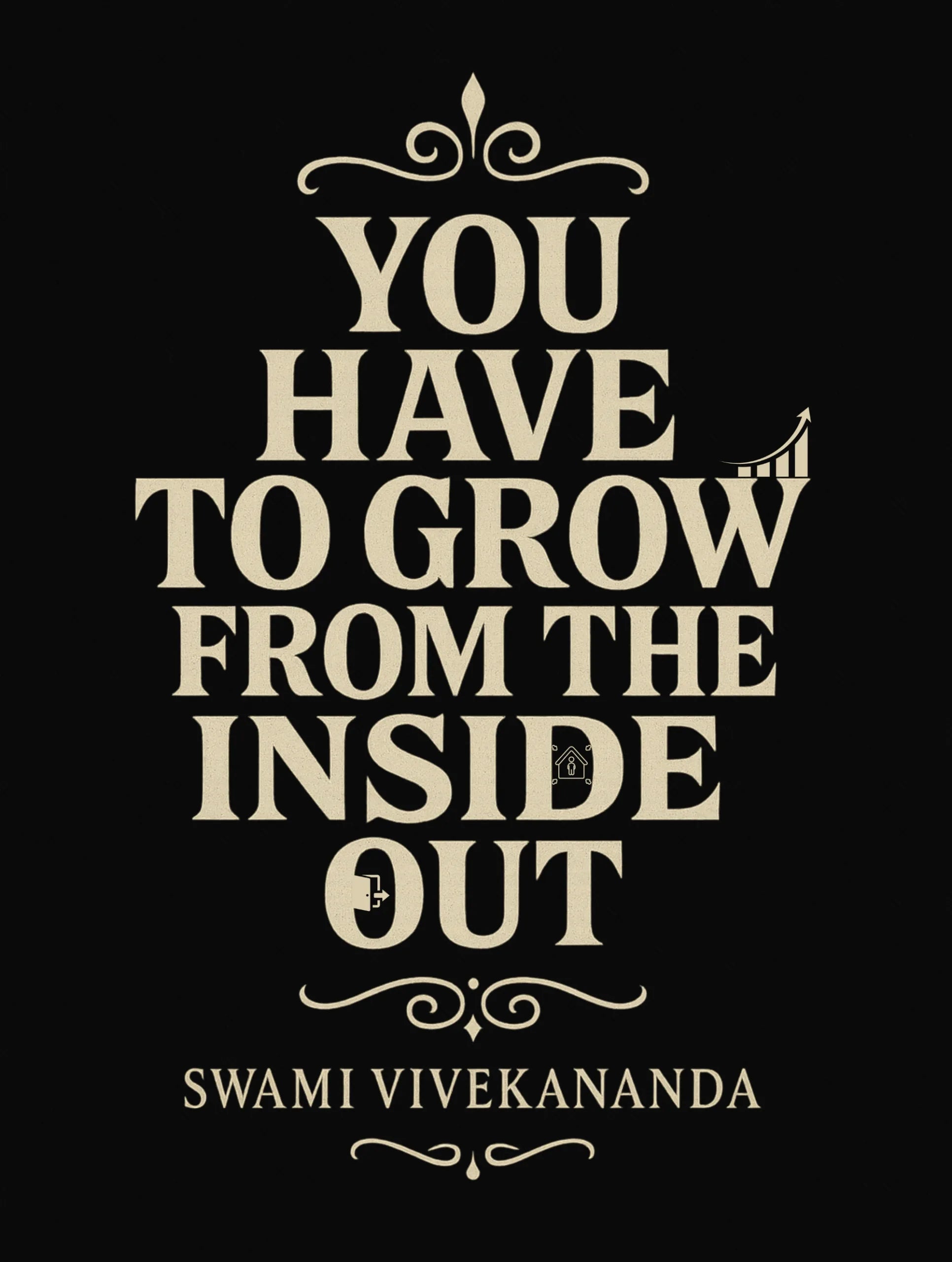 Grow – Swami Vivekananda Premium Tee – Artistic Premium Cotton Tee by Vedawear 