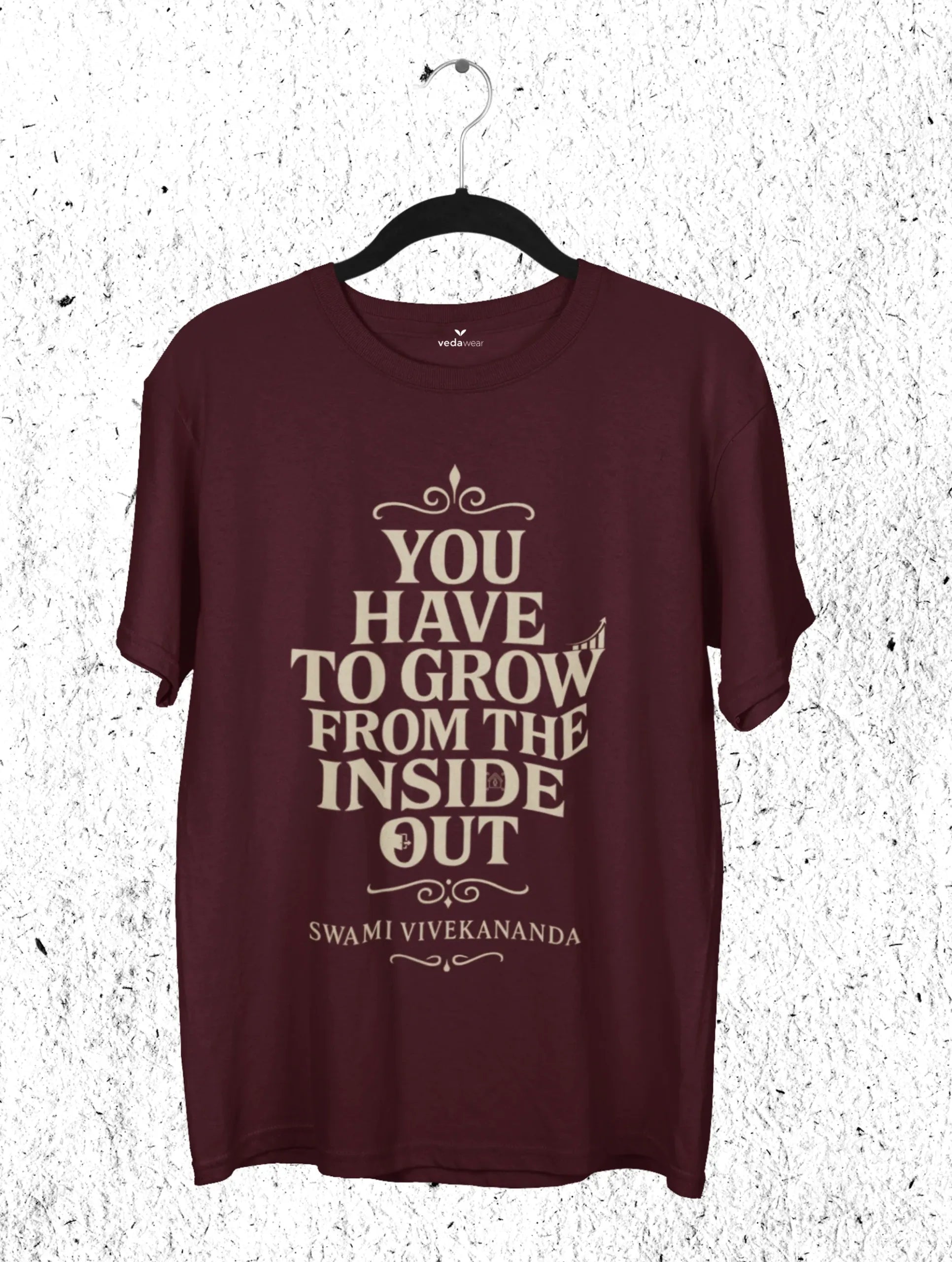 Grow – Swami Vivekananda Premium Tee – Artistic Premium Cotton Tee by Vedawear 