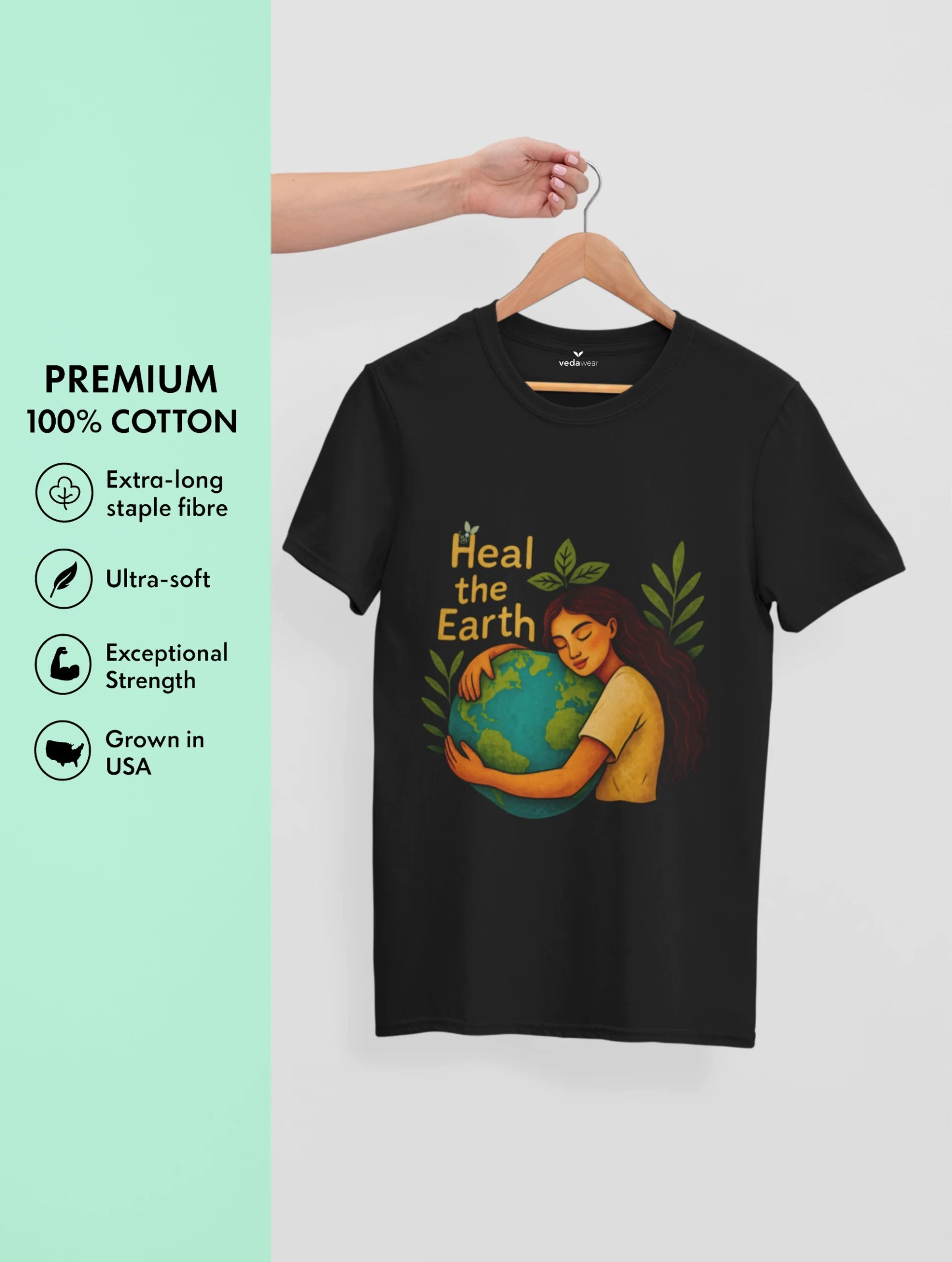 Heal – Premium Conscious Living Tee – Artistic Premium Cotton Tee by Vedawear 