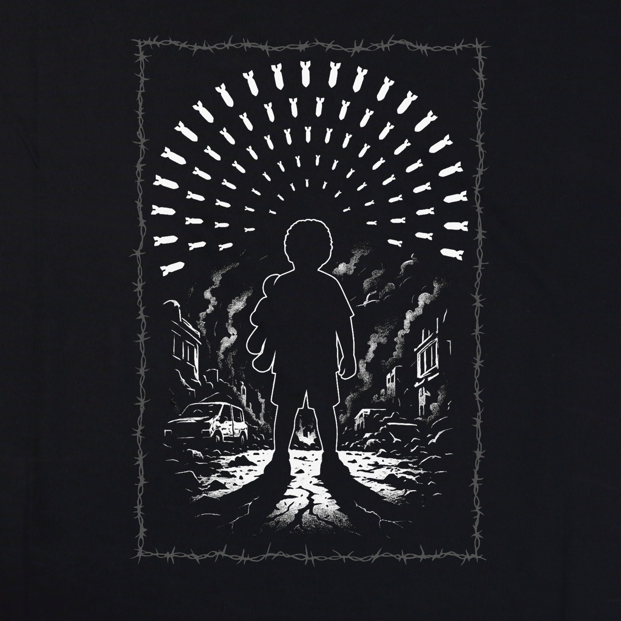 Innocence Under Fire – Dark Edition Tee – Artistic Premium Cotton Tee by Vedawear  