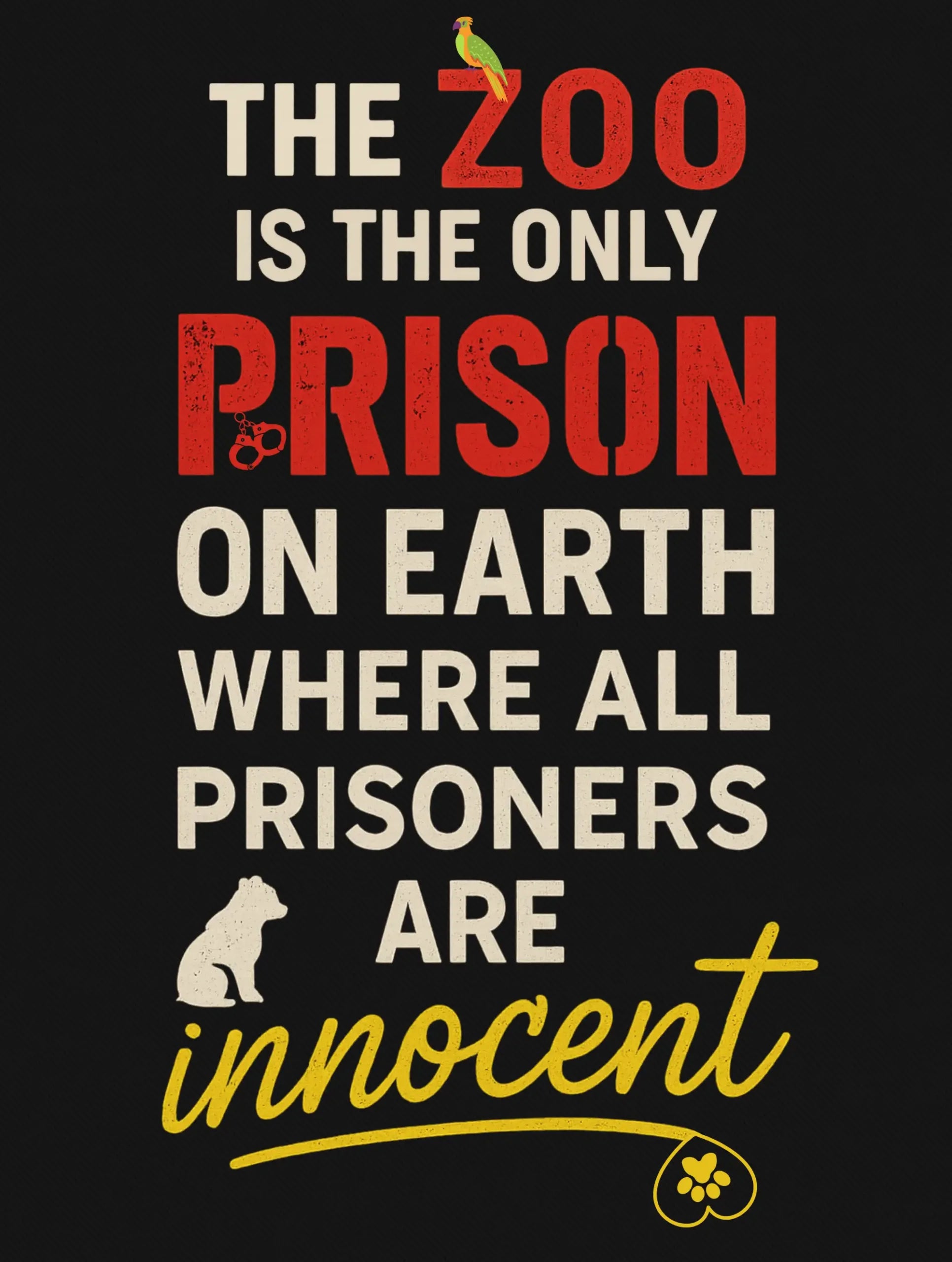 “Innocent Prisoners” – Premium Awareness Tee – Artistic Premium Cotton Tee by Vedawear 