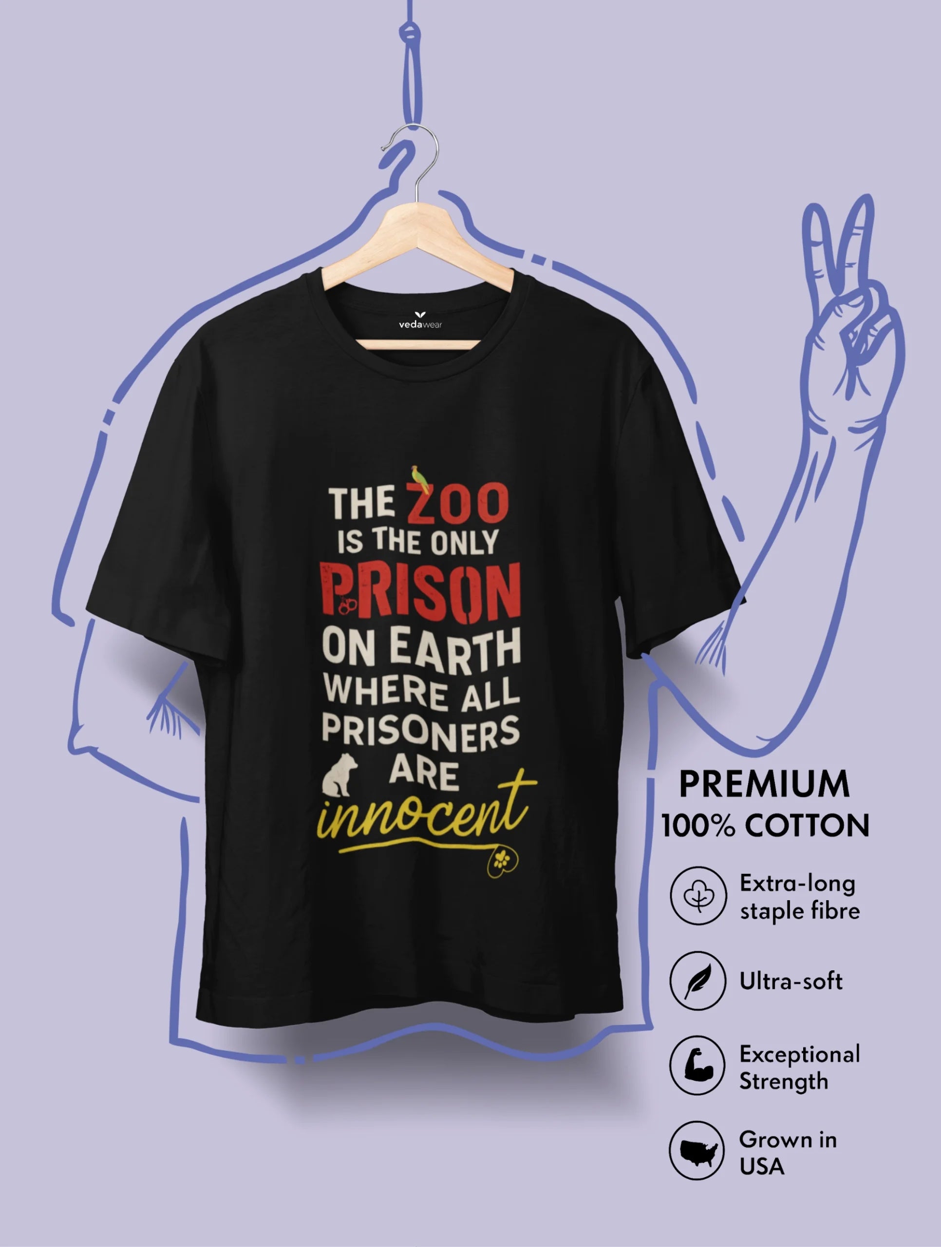 “Innocent Prisoners” – Premium Awareness Tee – Artistic Premium Cotton Tee by Vedawear 
