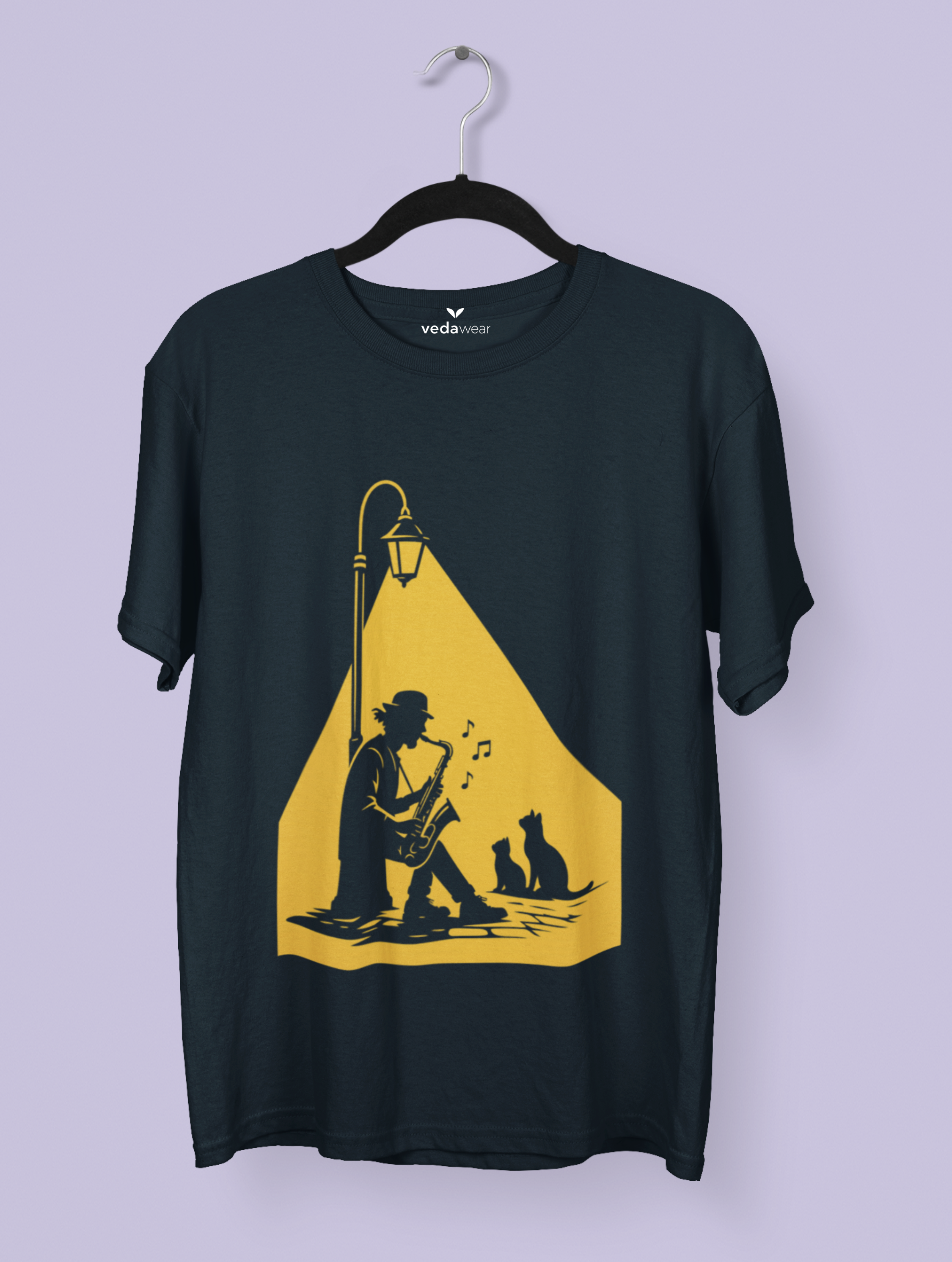 Jazz Nights – Premium Tee – Artistic Premium Cotton Tee by Vedawear 