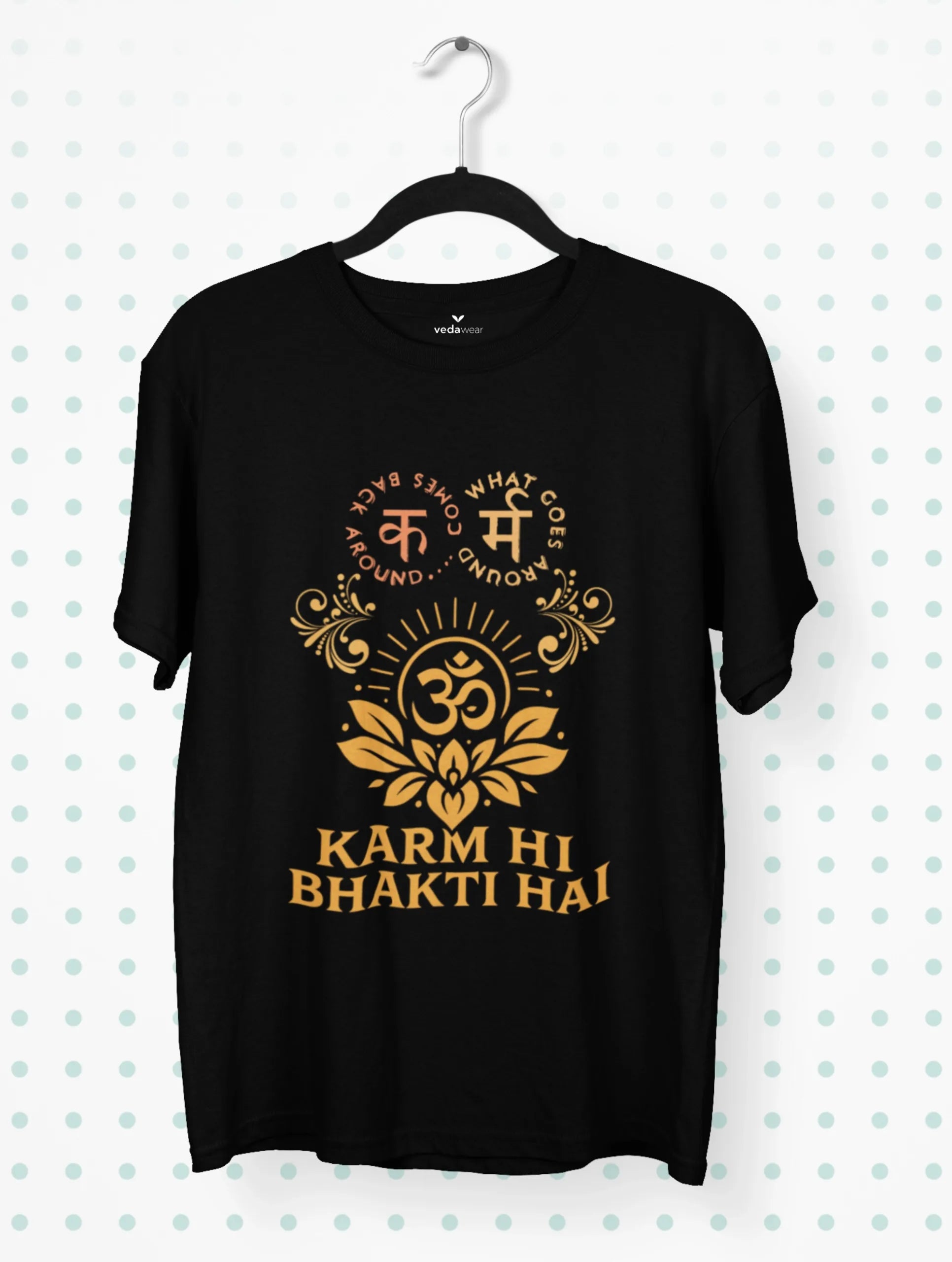 Karm Hi Bhakti Hai – Vedantic Premium Tee – Artistic Premium Cotton Tee by Vedawear 