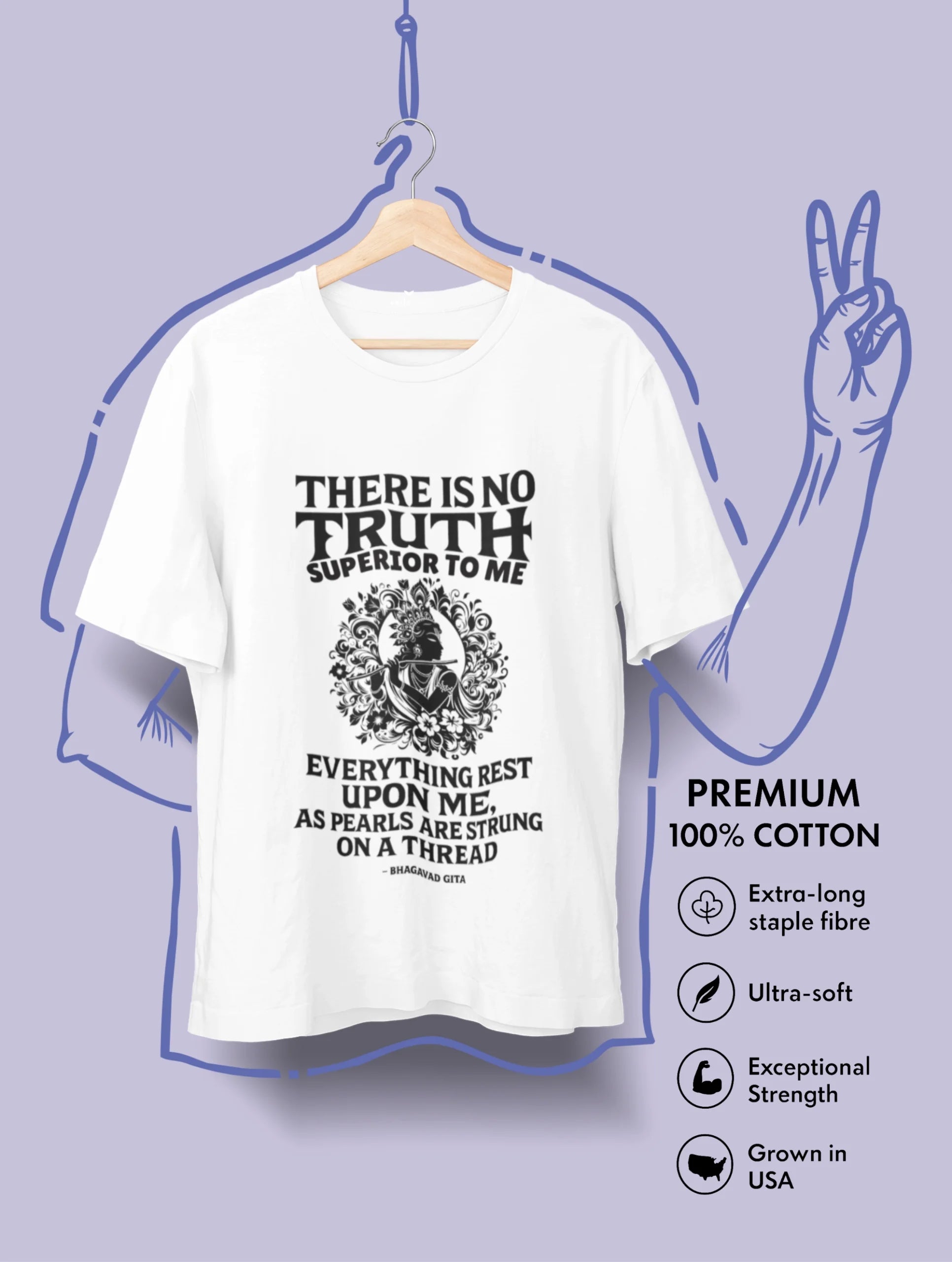 Krishna Cosmic Order Premium Tee – Artistic Premium Cotton Tee by Vedawear 