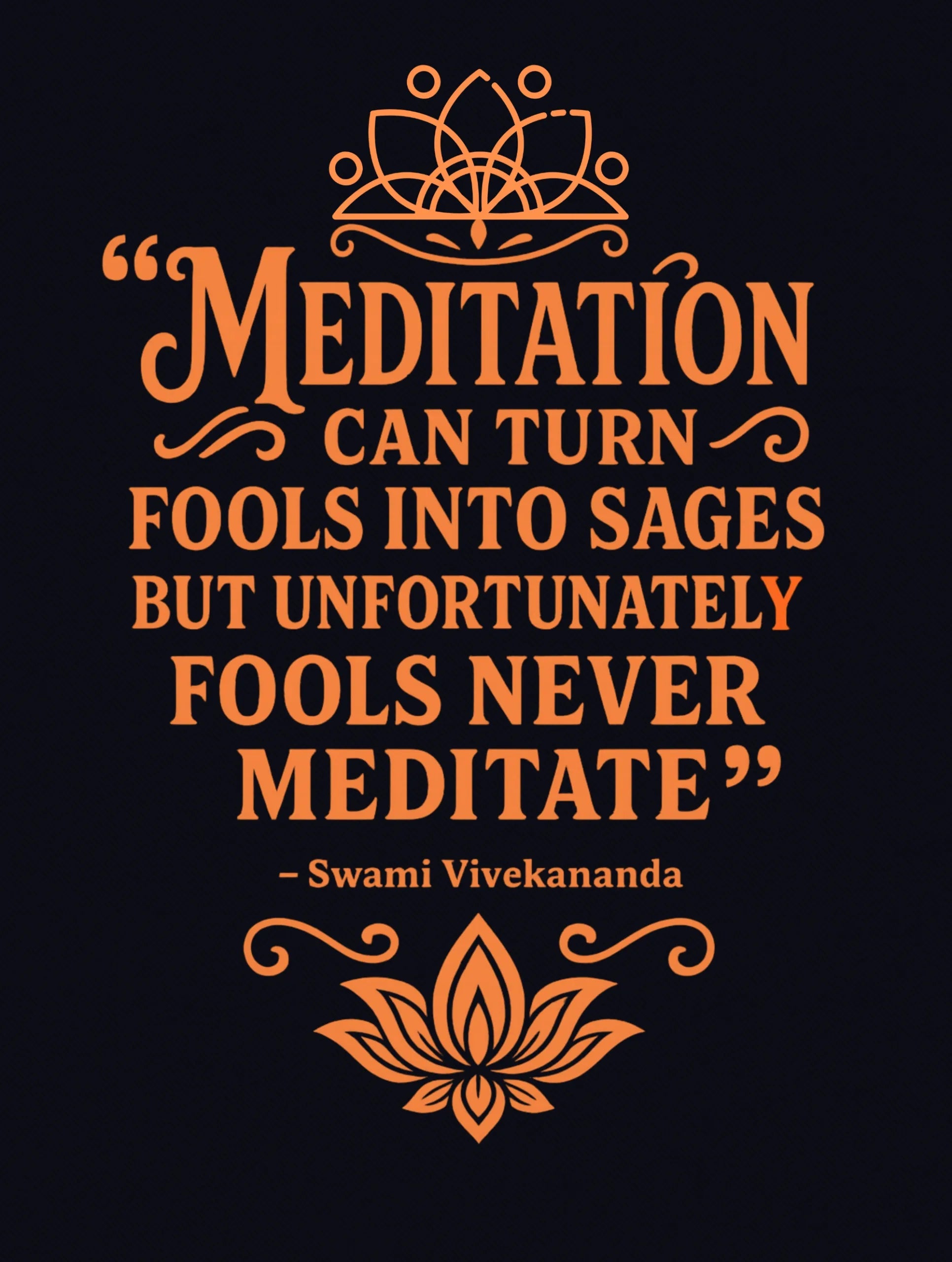 Meditate – Swami Vivekananda Premium Tee – Artistic Premium Cotton Tee by Vedawear 