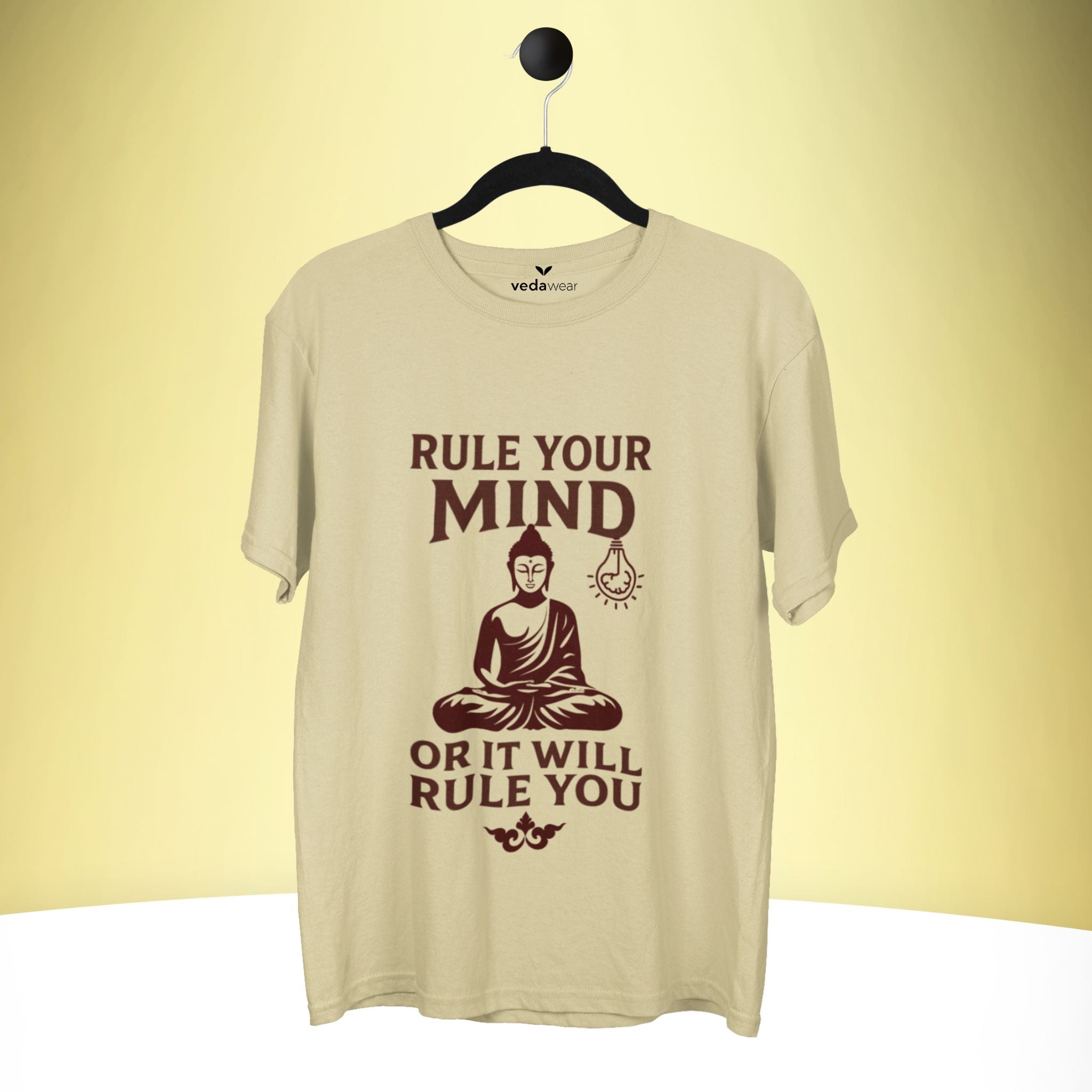 Mind – Buddha Wisdom Premium T-Shirt – Artistic Premium Cotton Tee by Vedawear  
