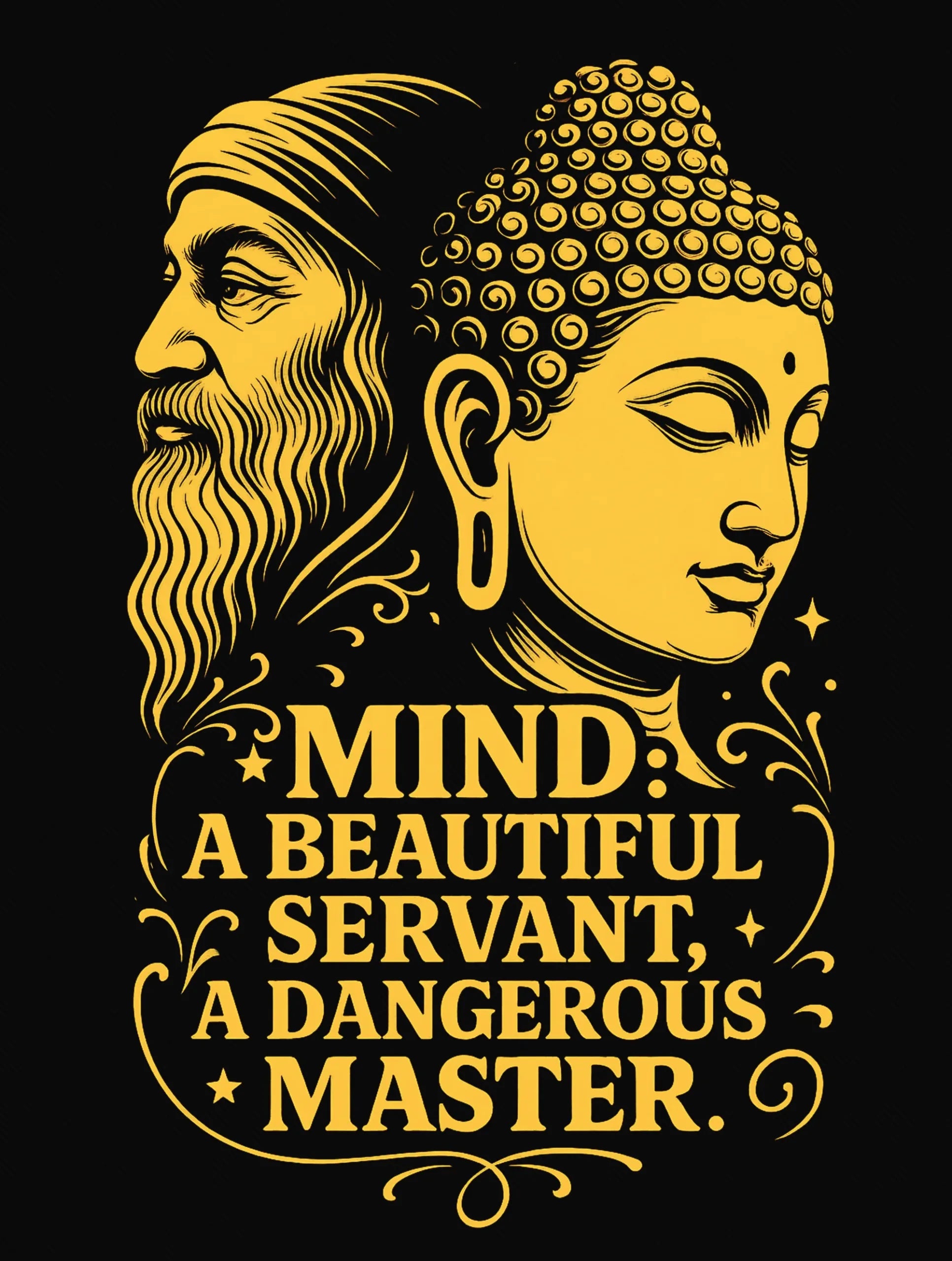 Mind – Premium Dual Wisdom Tee – Artistic Premium Cotton Tee by Vedawear 