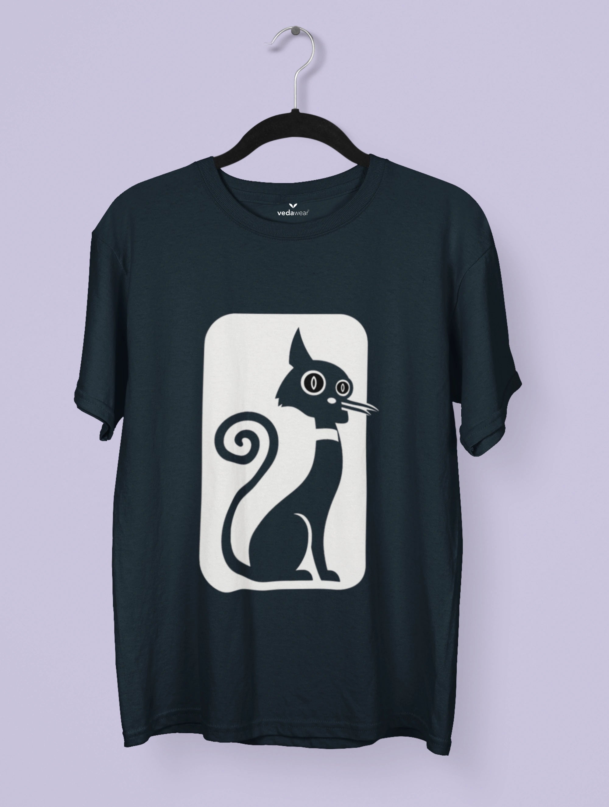 Minimalist Feline – Premium Tee – Artistic Premium Cotton Tee by Vedawear 