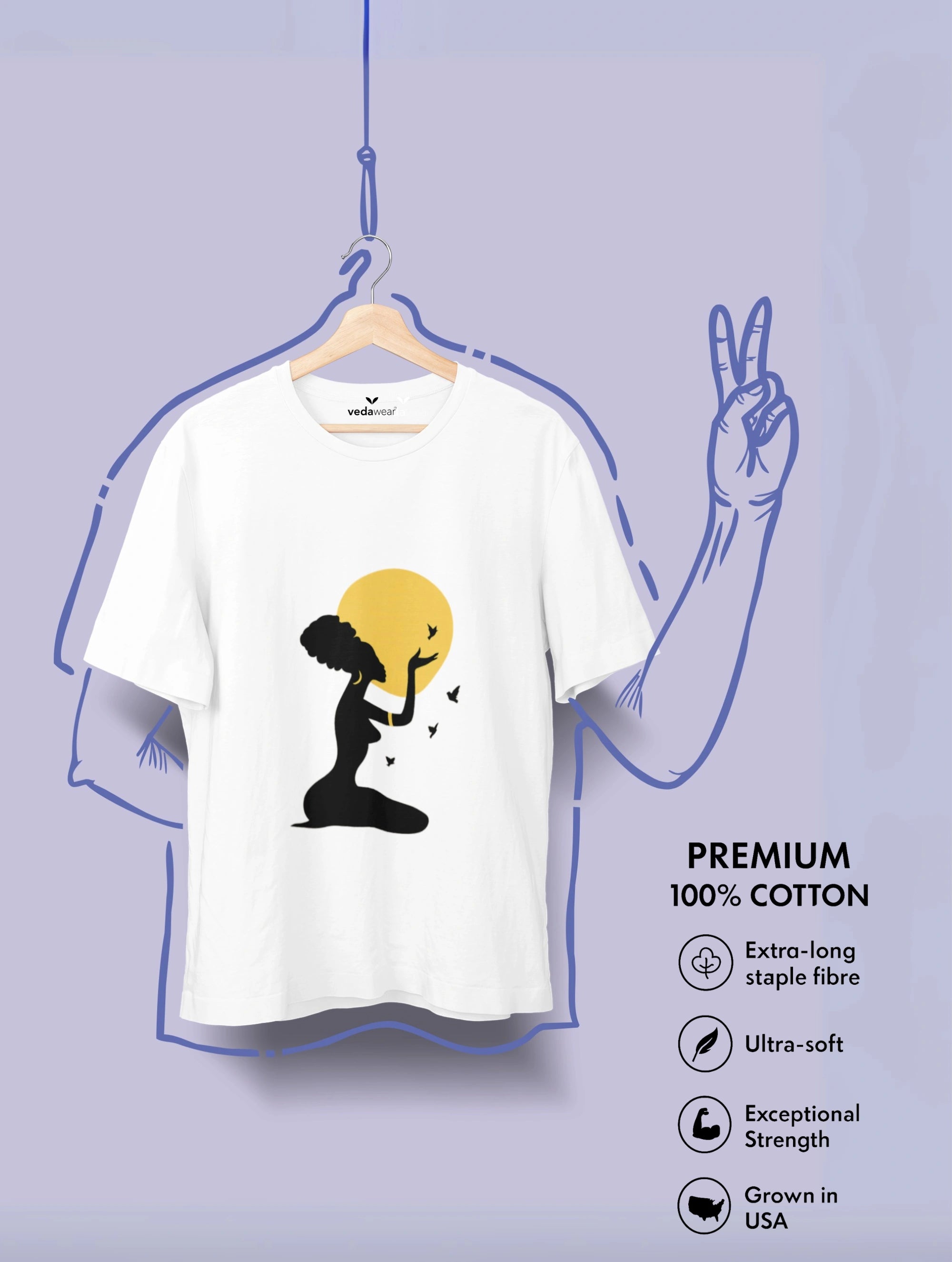 Moonlit Grace – Premium Tee – Artistic Premium Cotton Tee by Vedawear 
