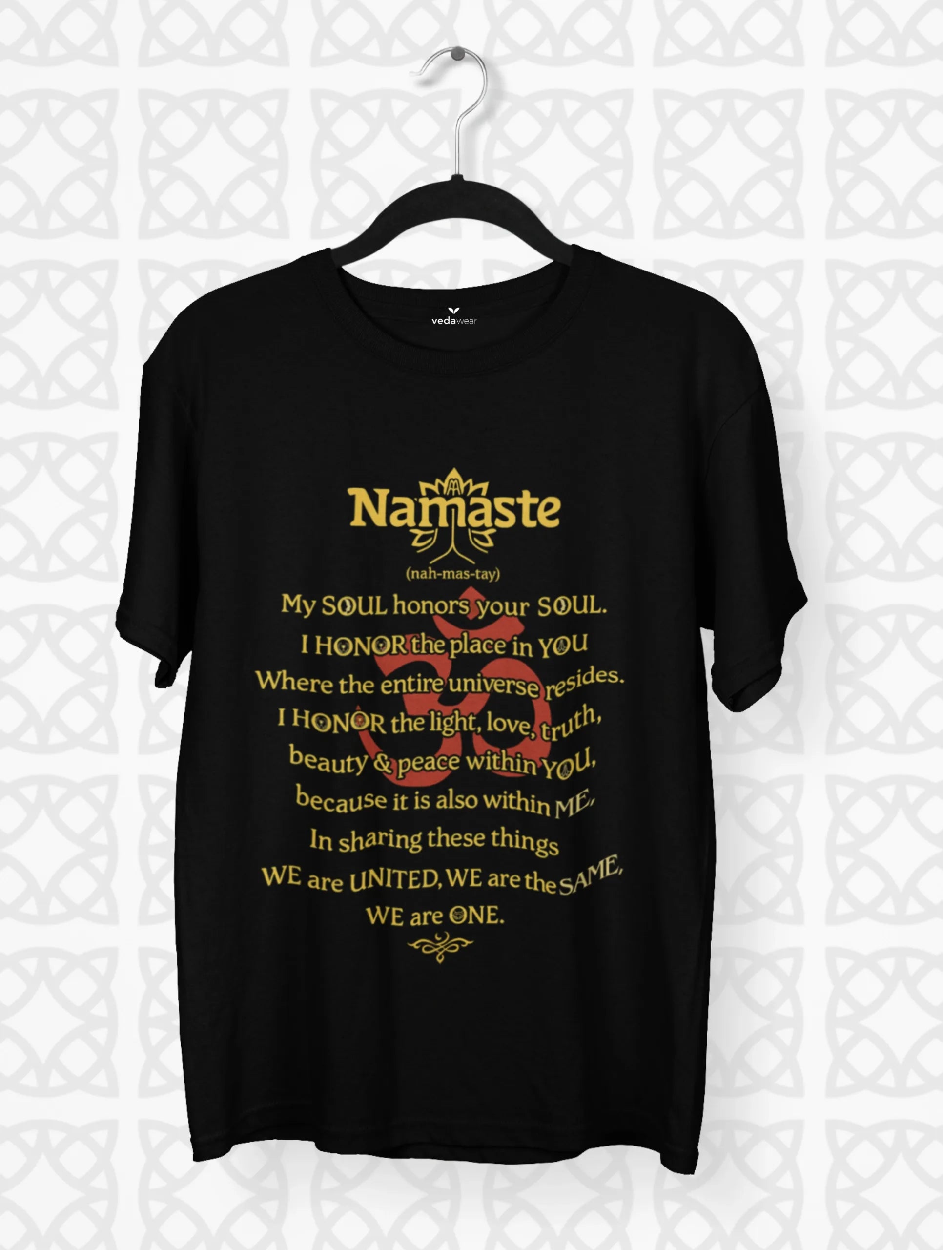 Namaste – Unity Premium Tee – Artistic Premium Cotton Tee by Vedawear 