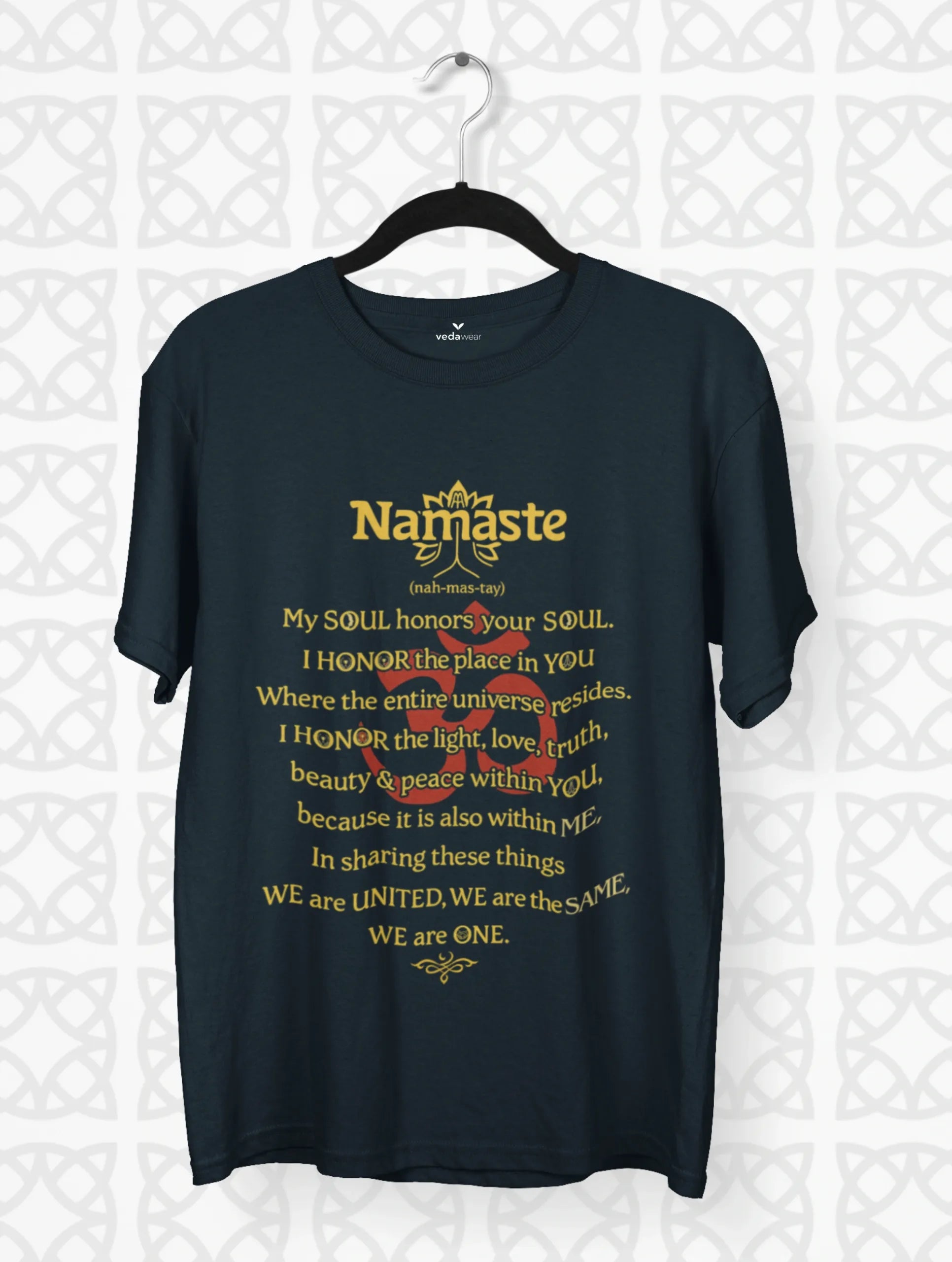 Namaste – Unity Premium Tee – Artistic Premium Cotton Tee by Vedawear 