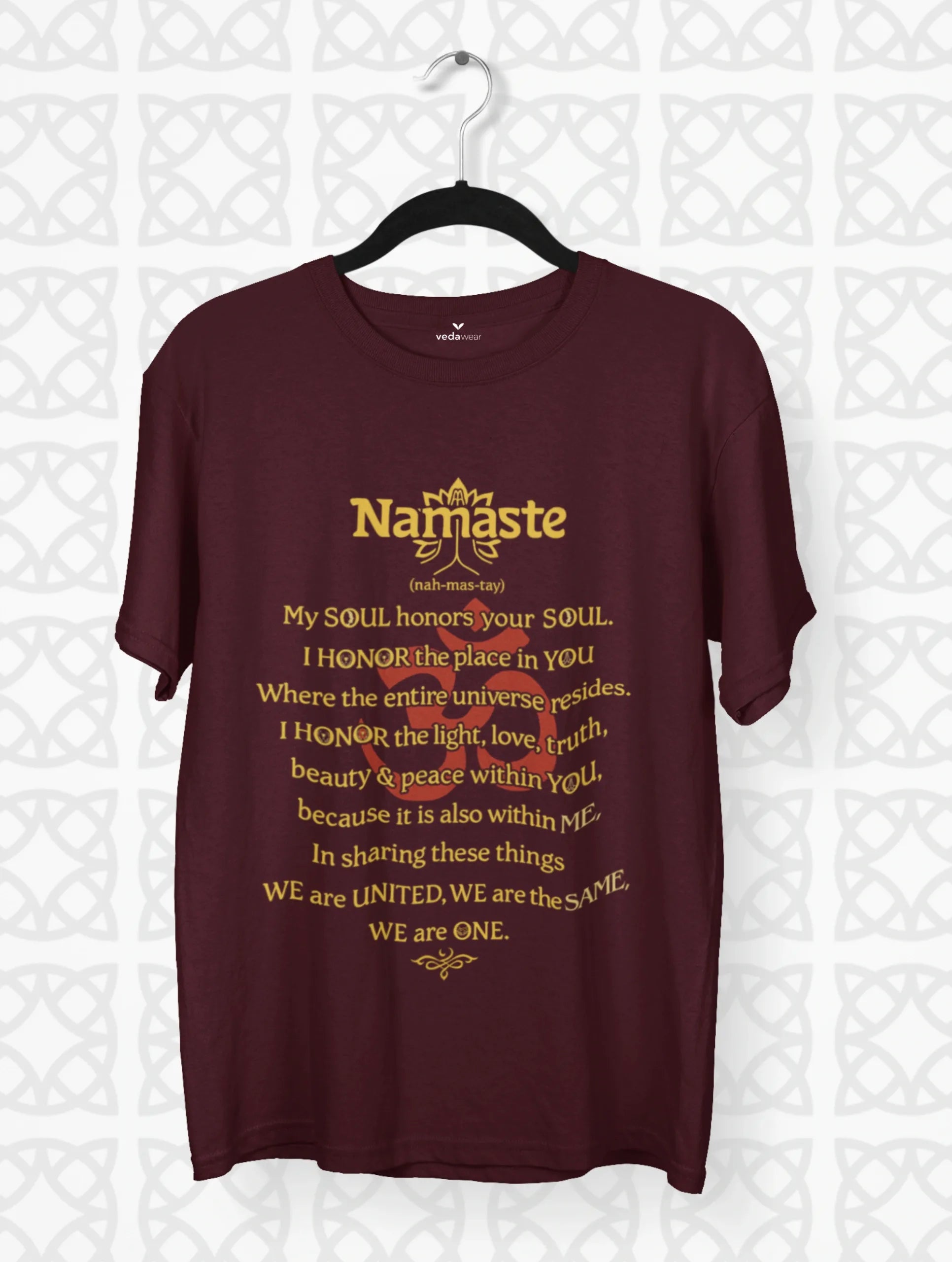 Namaste – Unity Premium Tee – Artistic Premium Cotton Tee by Vedawear 