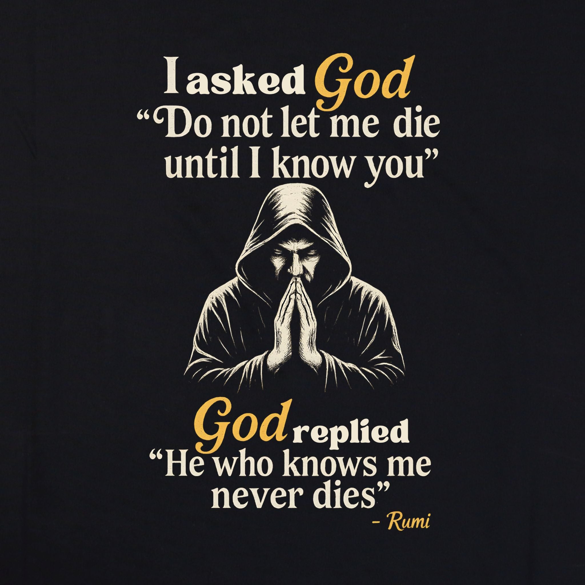 Never Dies – Rumi Premium Tee – Artistic Premium Cotton Tee by Vedawear  