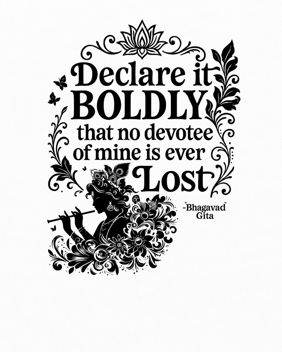 No Devotee Is – Lord Krishna Tee – Artistic Premium Cotton Tee by Vedawear 