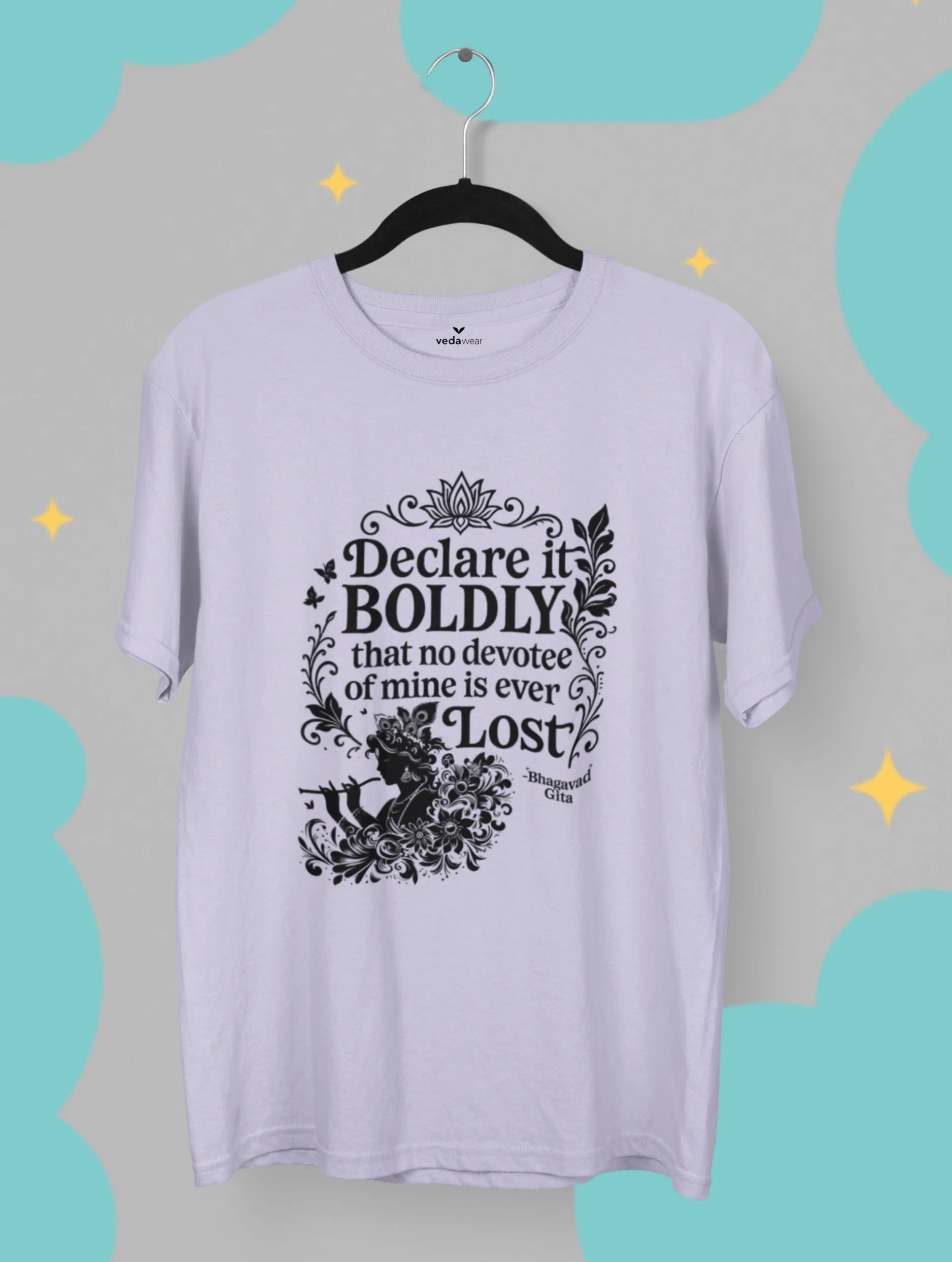 No Devotee Is – Lord Krishna Tee – Artistic Premium Cotton Tee by Vedawear 