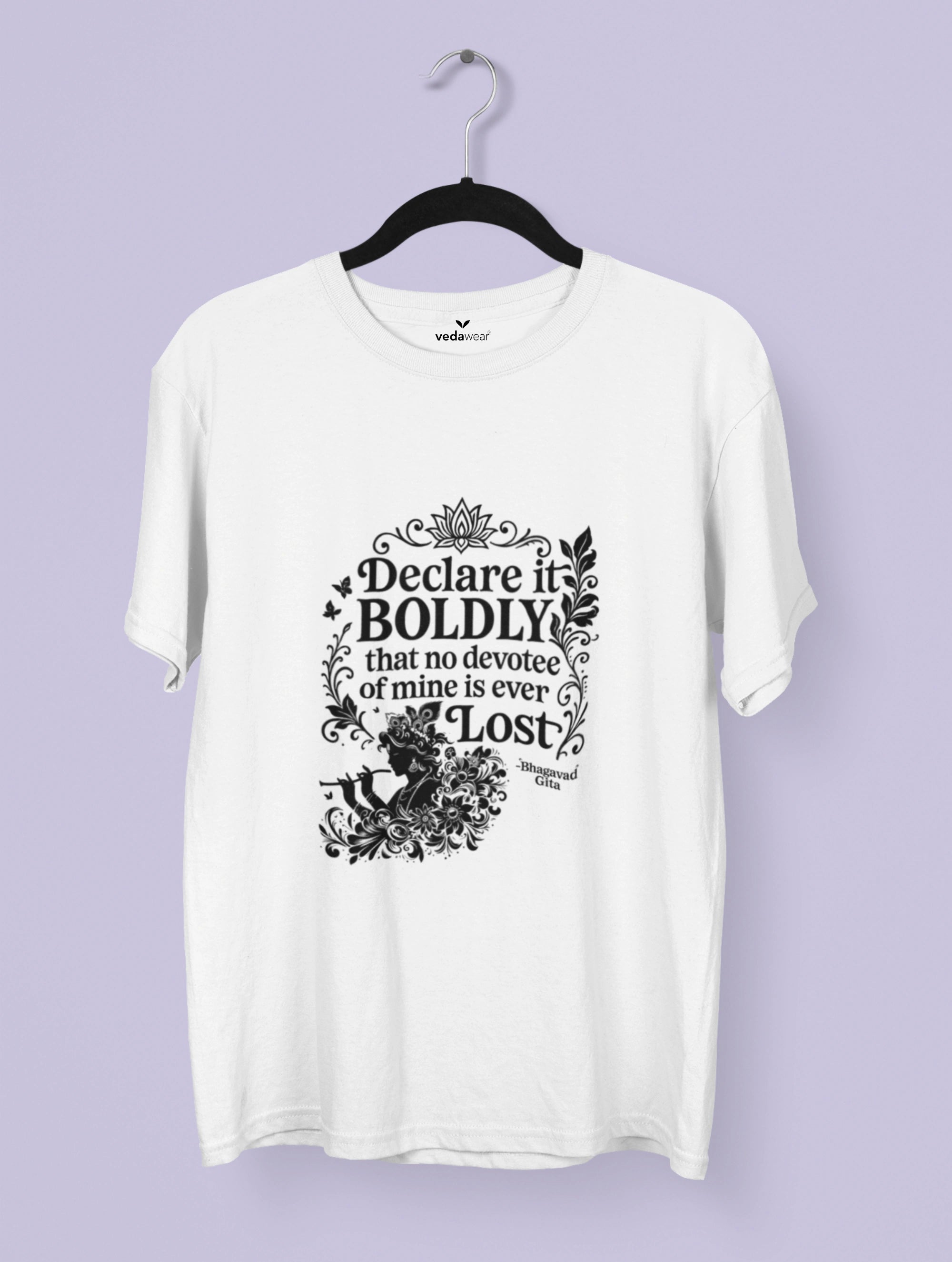 No Devotee Is – Lord Krishna Tee – Artistic Premium Cotton Tee by Vedawear 