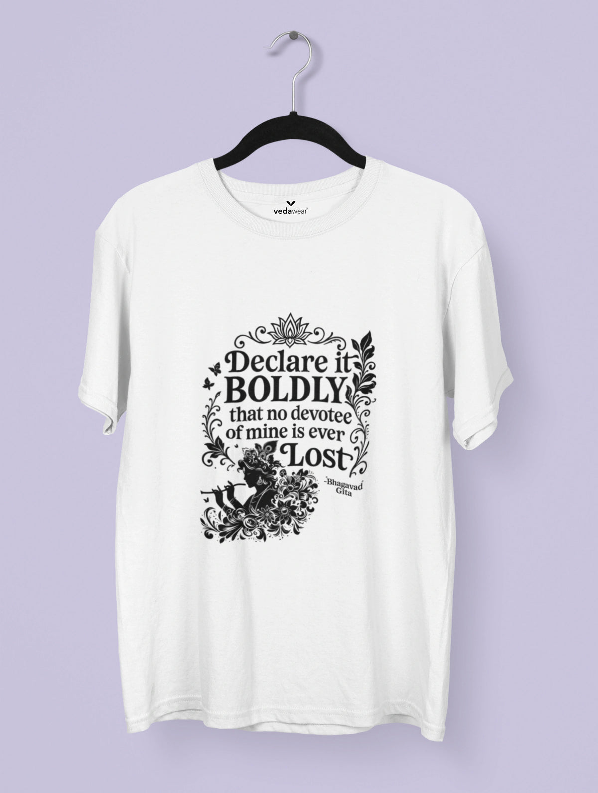 No Devotee Is – Lord Krishna Tee – Artistic Premium Cotton Tee by Vedawear 