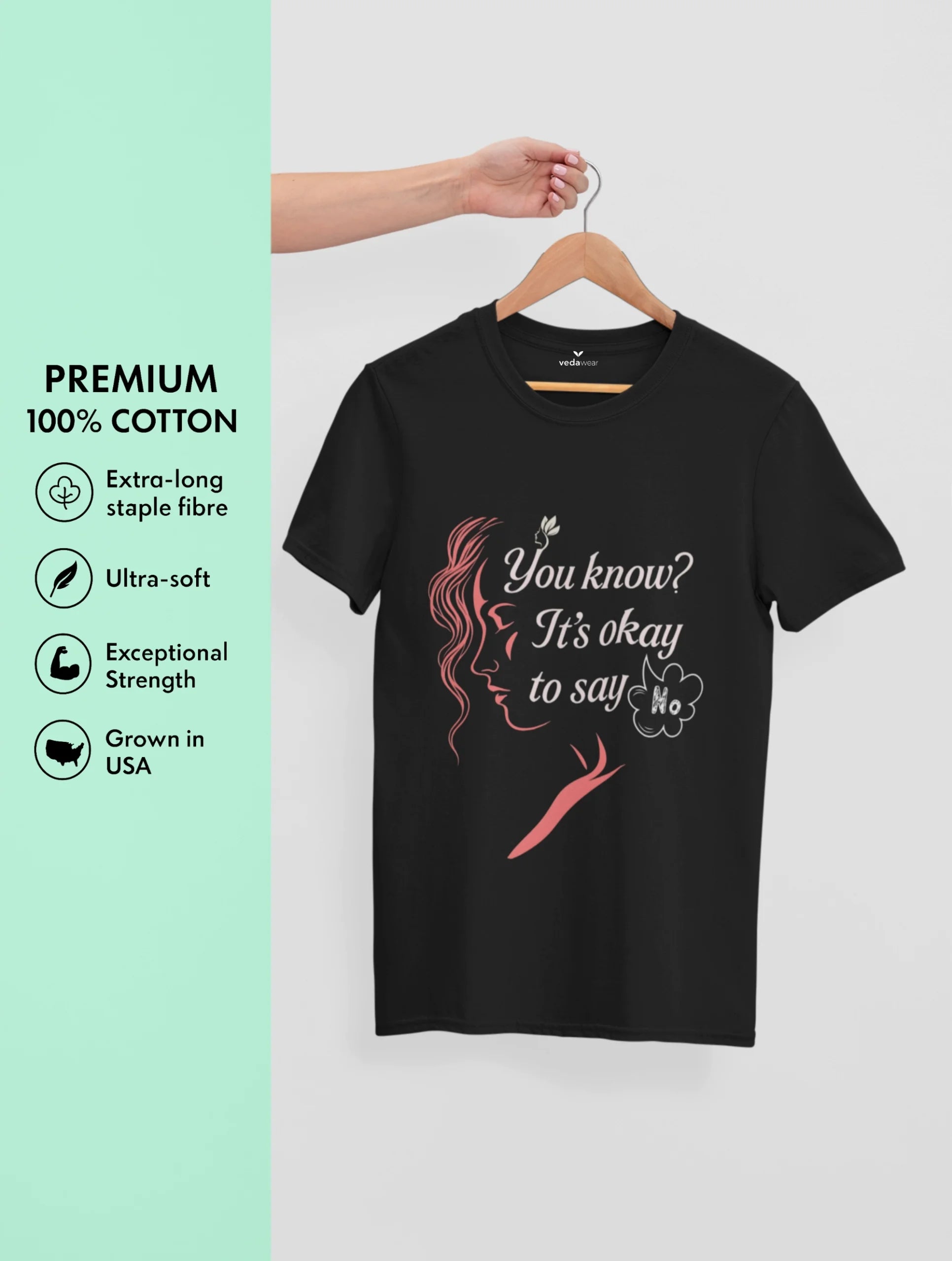 No – Premium Self-Worth Tee – Artistic Premium Cotton Tee by Vedawear 