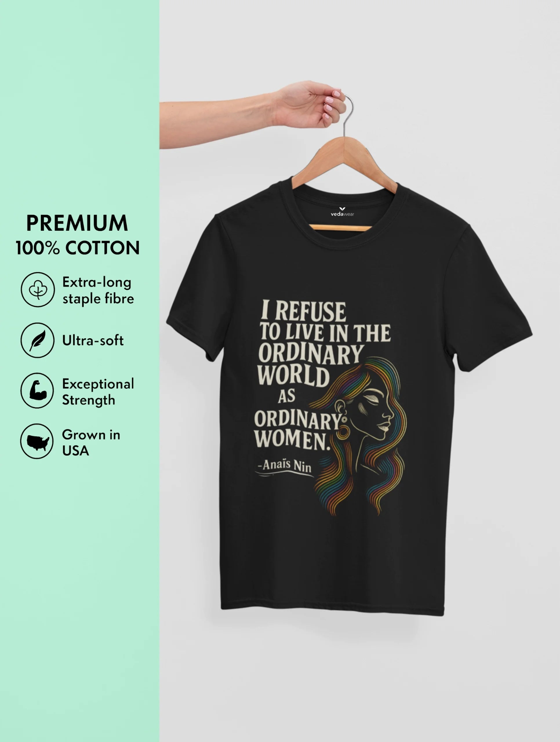Not Ordinary – Premium Women’s Tee – Artistic Premium Cotton Tee by Vedawear 