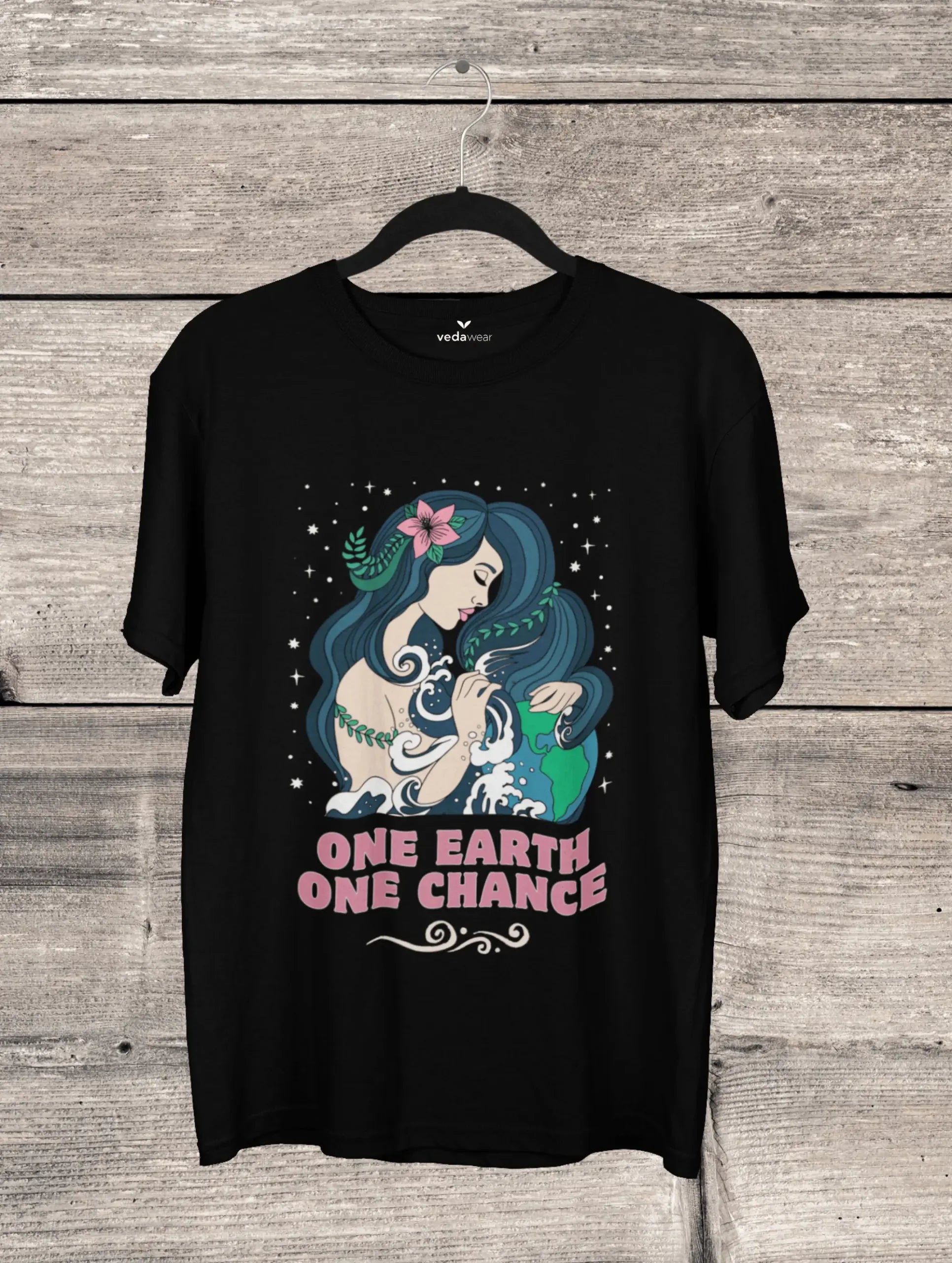 One Earth – Premium Tee for nature lover – Artistic Premium Cotton Tee by Vedawear 